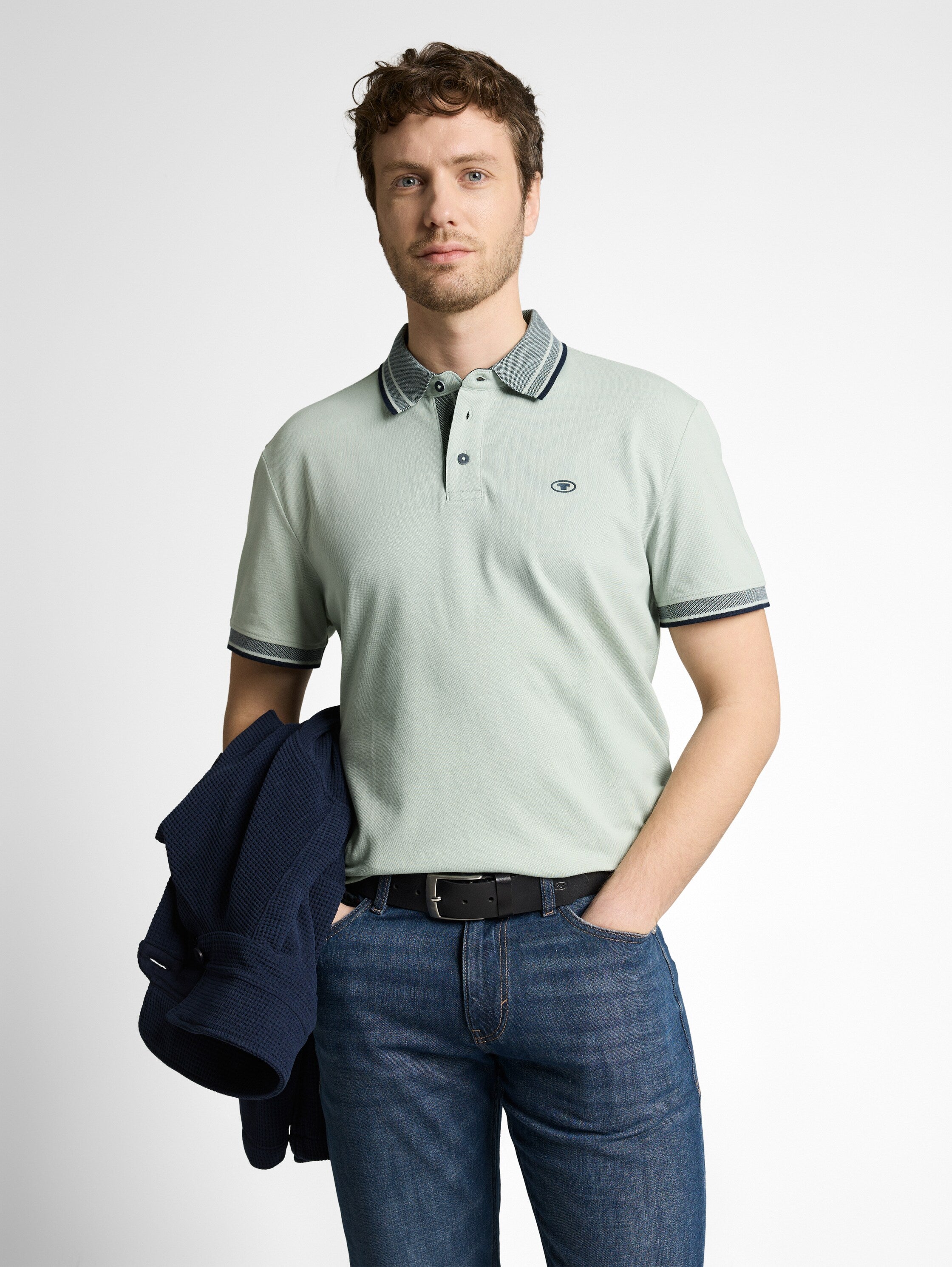 Tom Tailor Herren Polo-Shirts Soft Greyish Gr