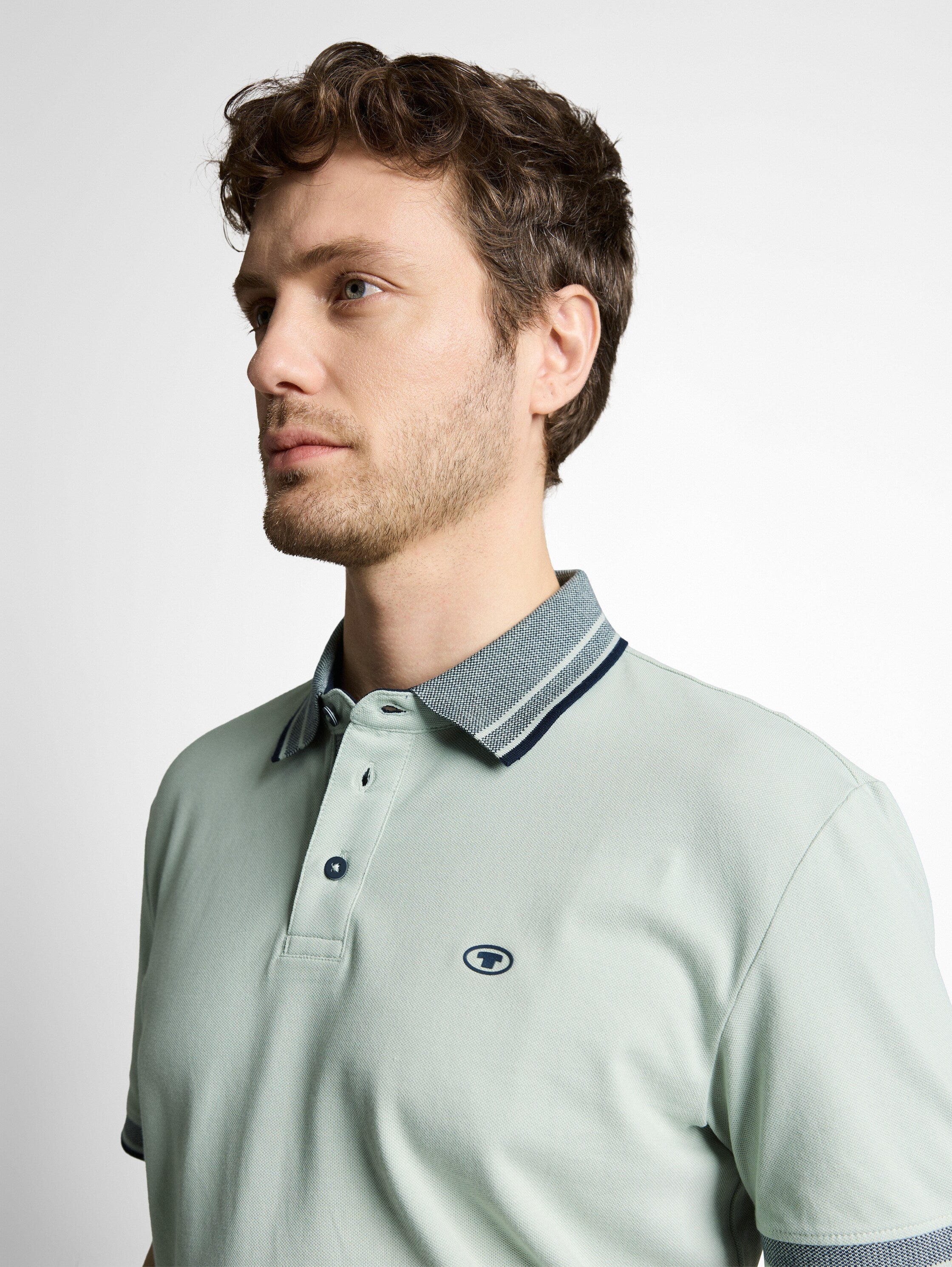 Tom Tailor Herren Polo-Shirts Soft Greyish Gr