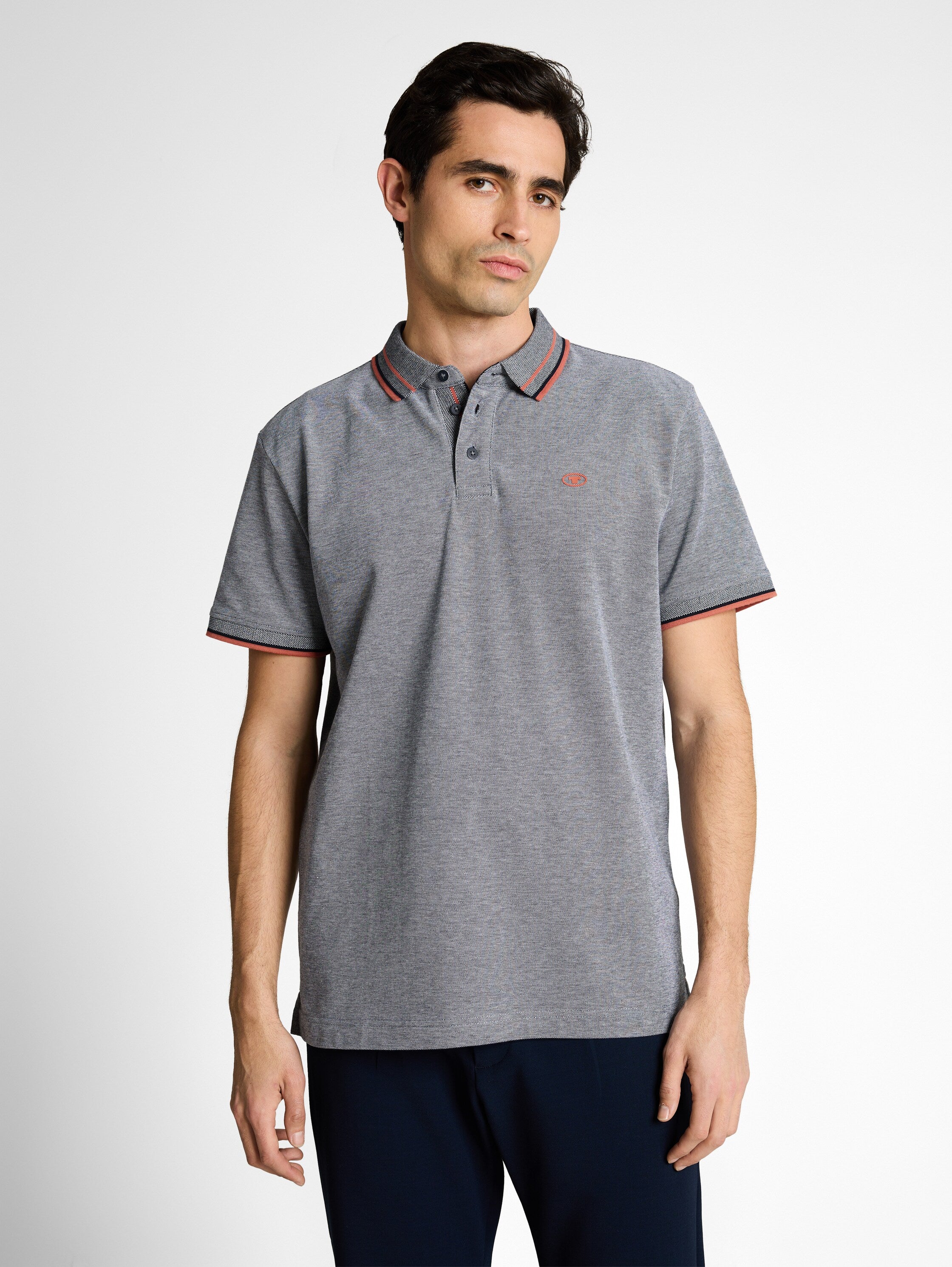 Tom Tailor Herren Polo-Shirts Navy White Two