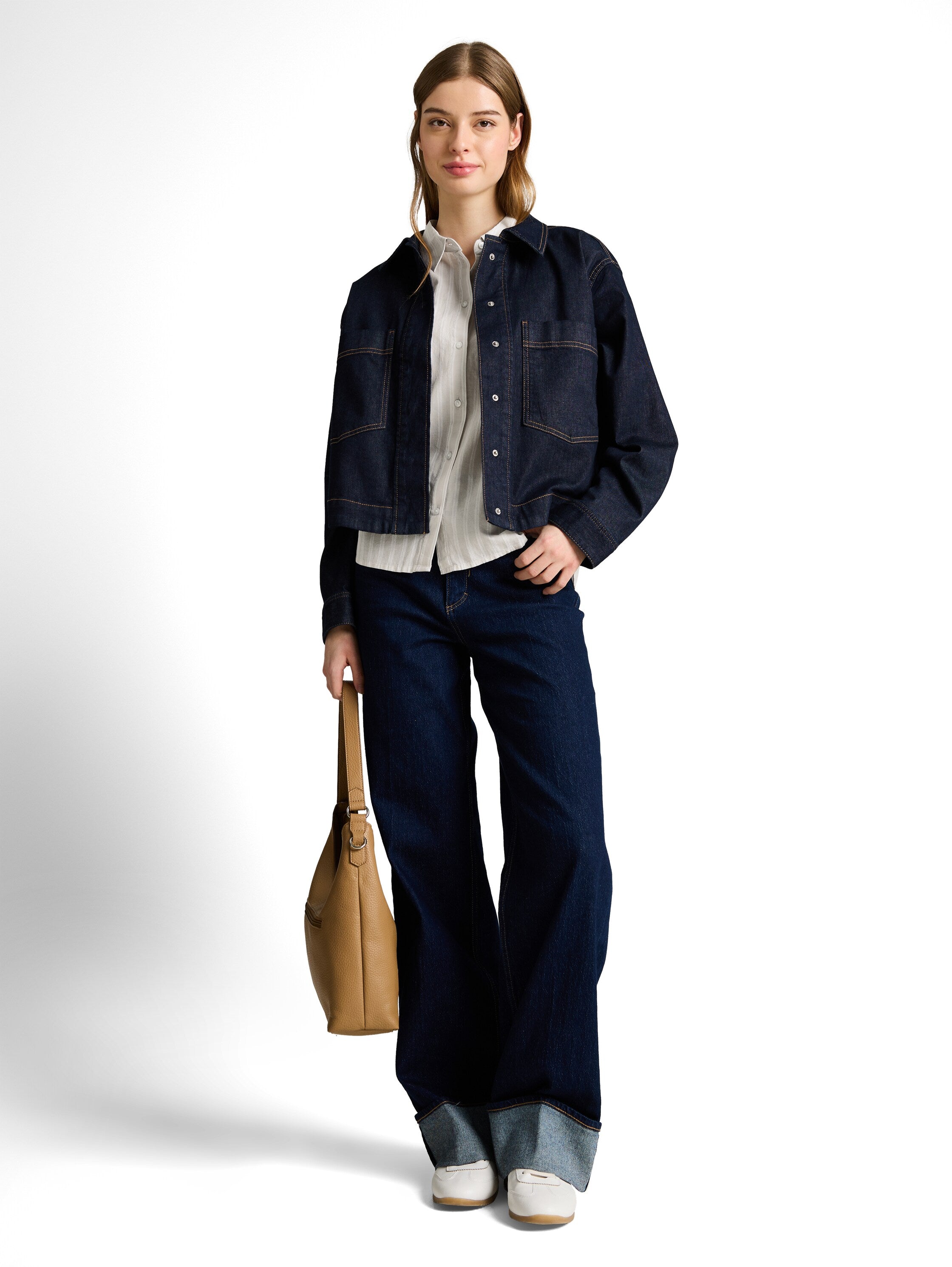 Tom Tailor denim Damen Blusen Beige White Str