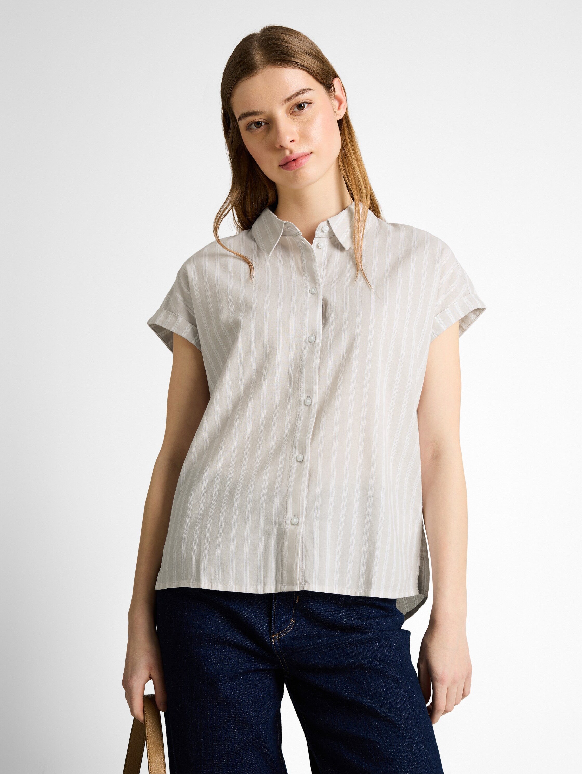 Tom Tailor denim Damen Blusen Beige White Str