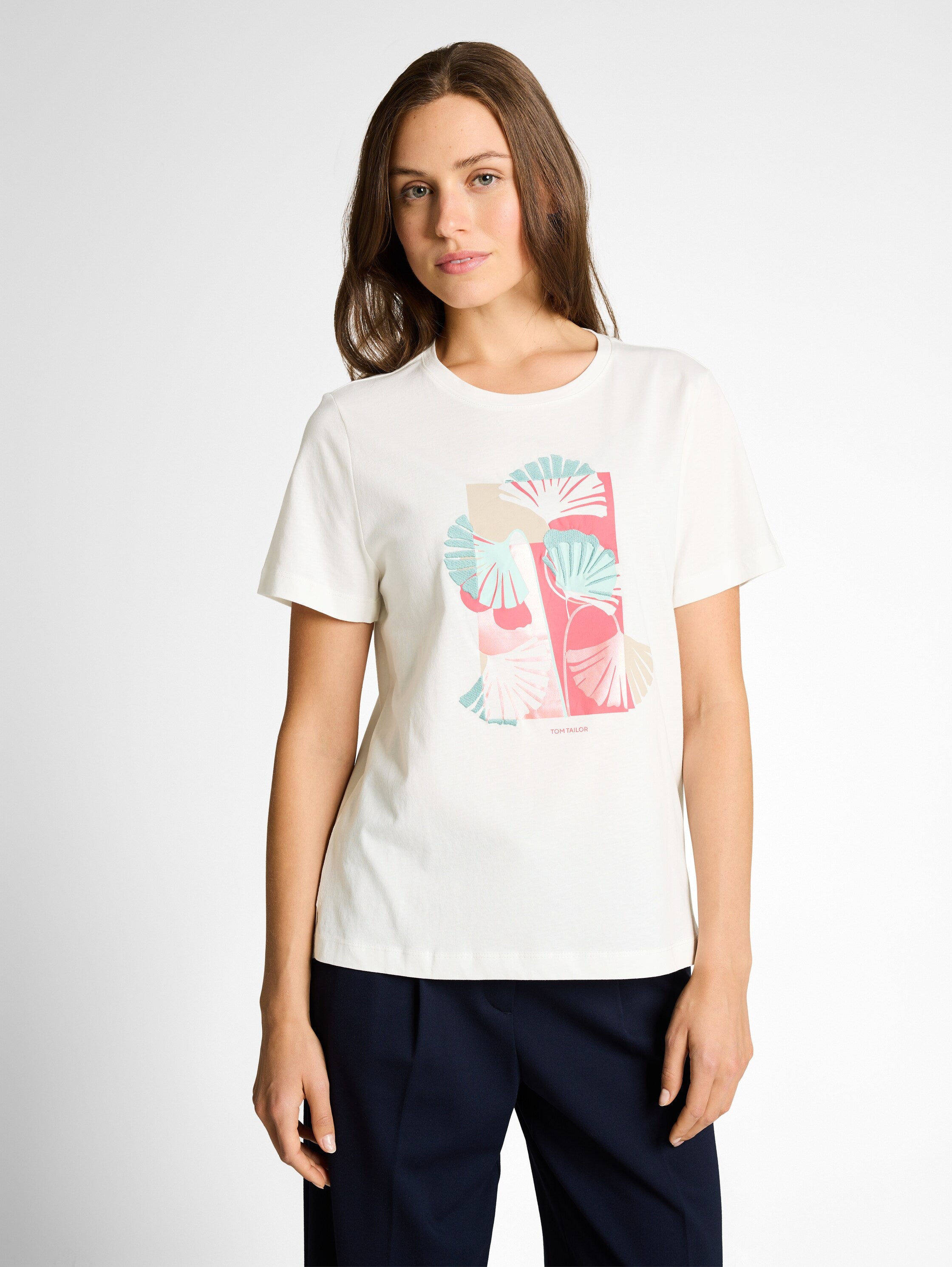 Tom Tailor Damen T-Shirts Whisper White