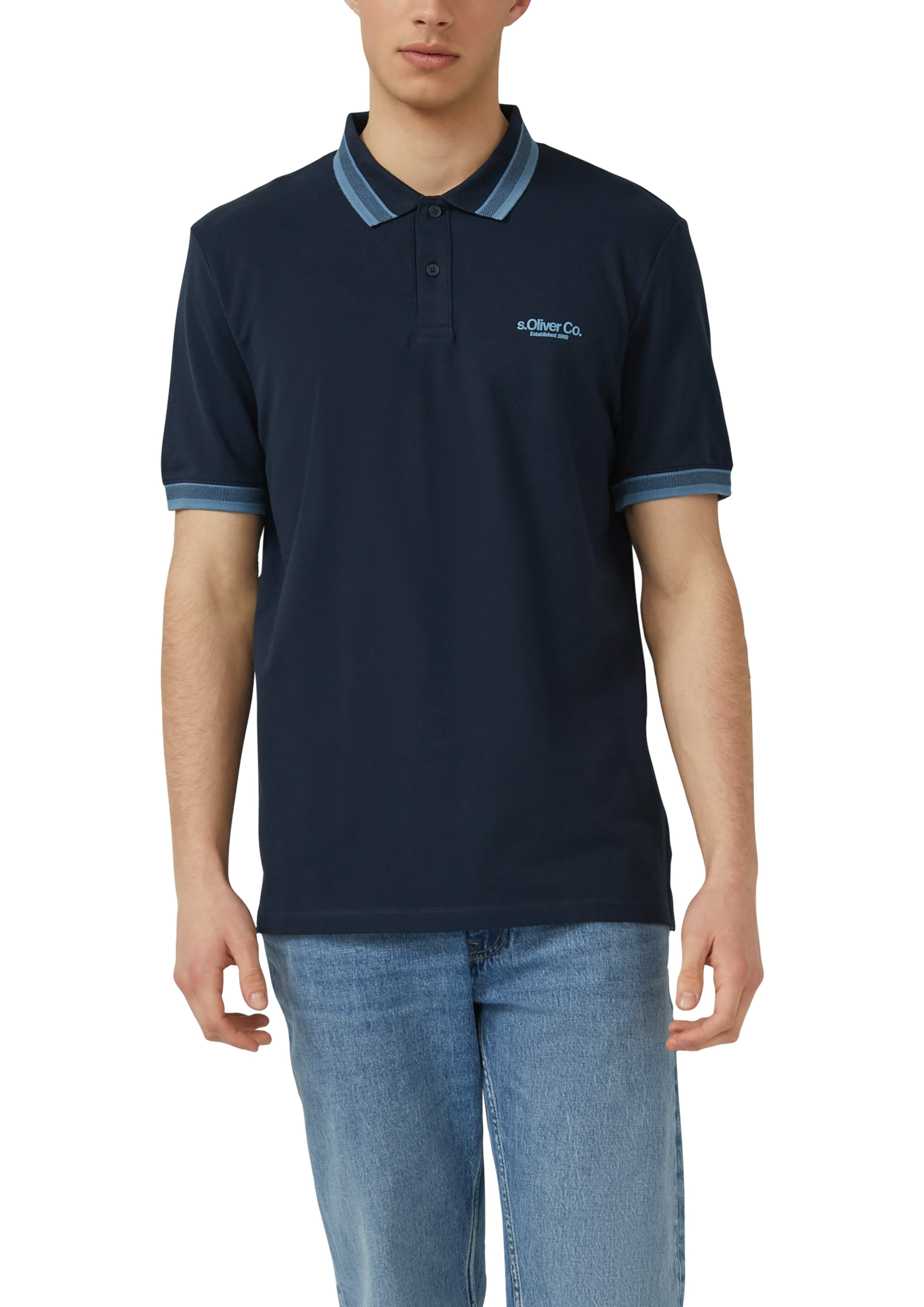 S. Oliver red Herren Polo-Shirts Blue