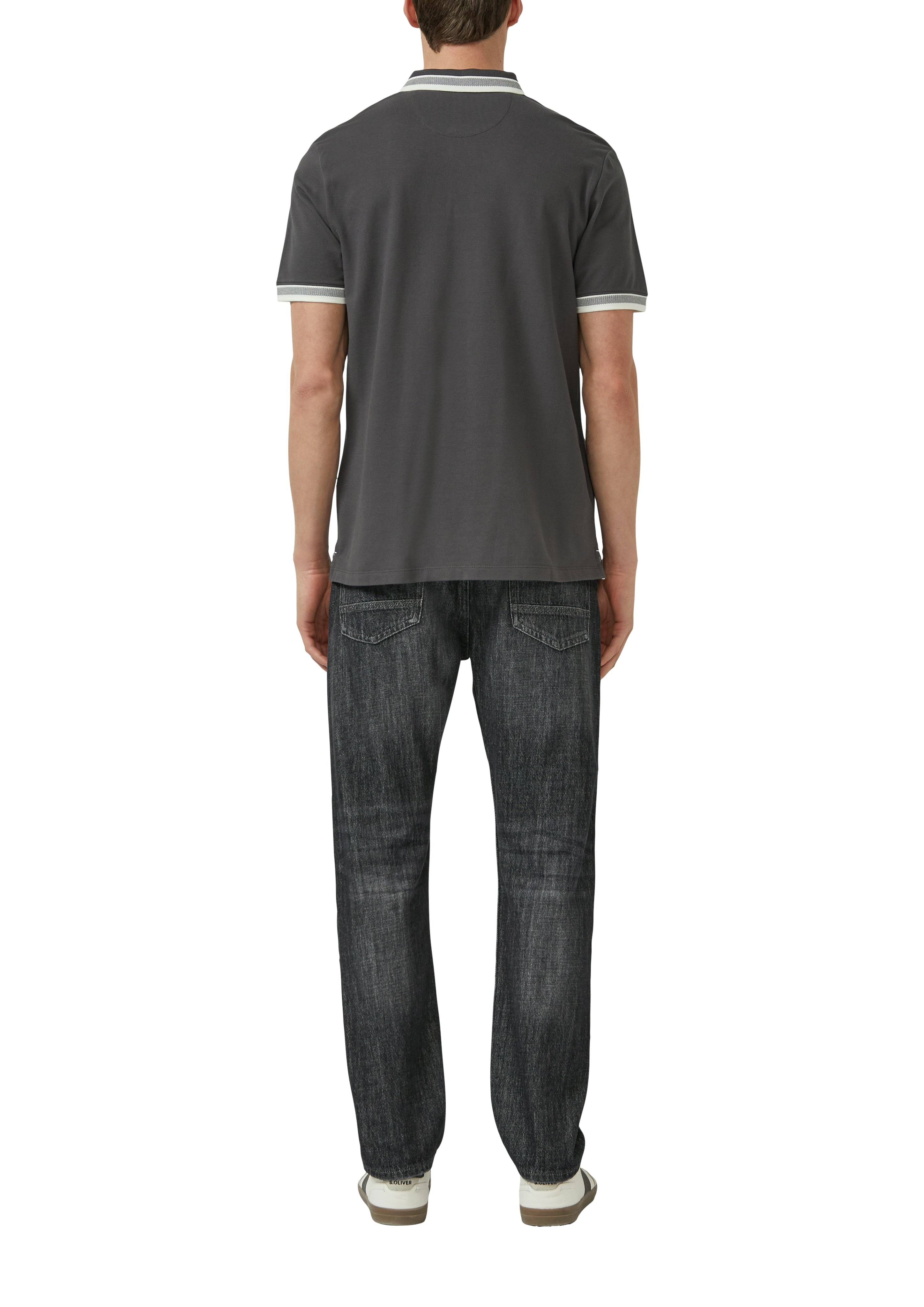 S. Oliver red Herren Polo-Shirts Grey/Black