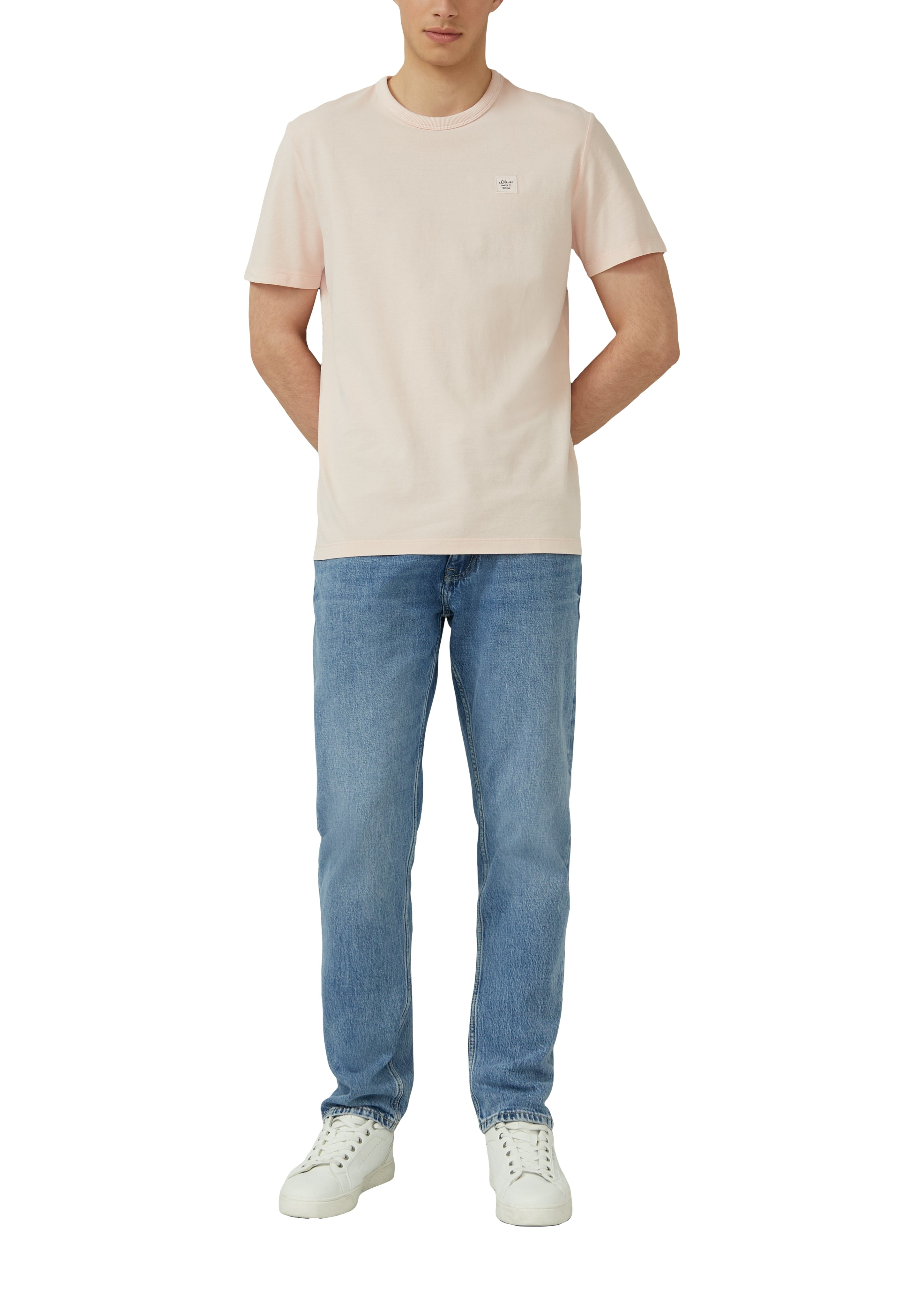 S. Oliver red Herren T-Shirts kurz Lilac/Pink