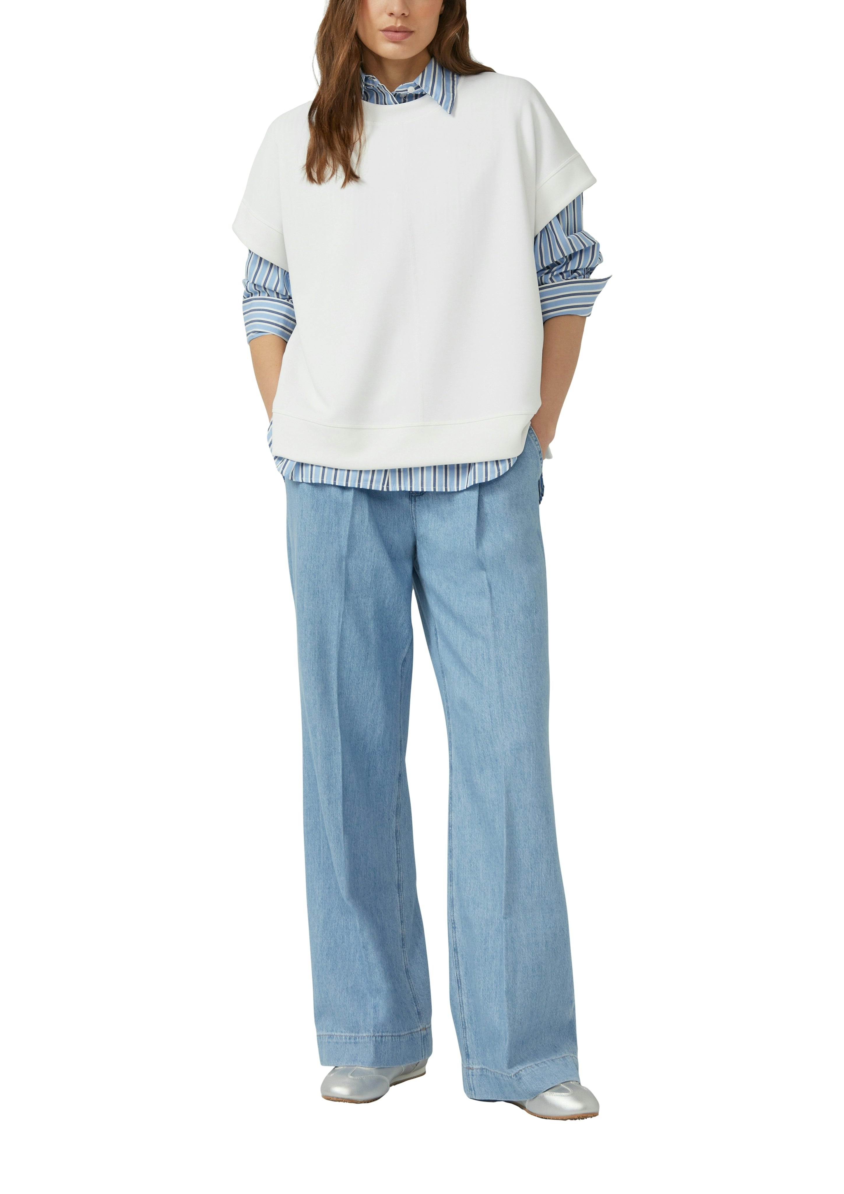 S. Oliver red Damen Sweatshirts White