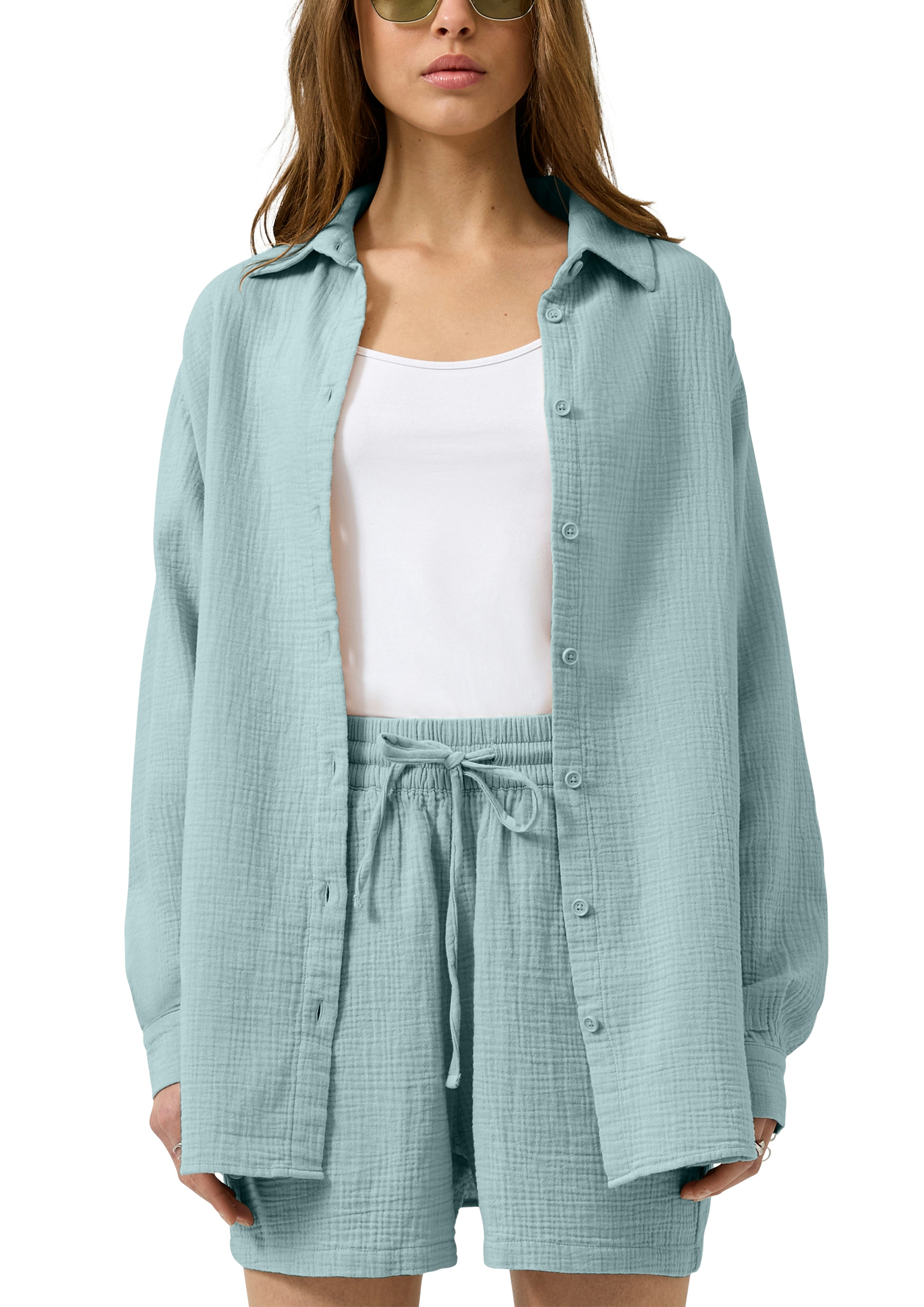 QS by S.Oliver Damen Blusen Blue Green