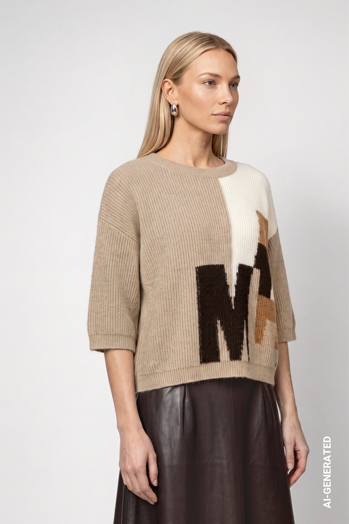 Monari Damen Pullover Cappuccino