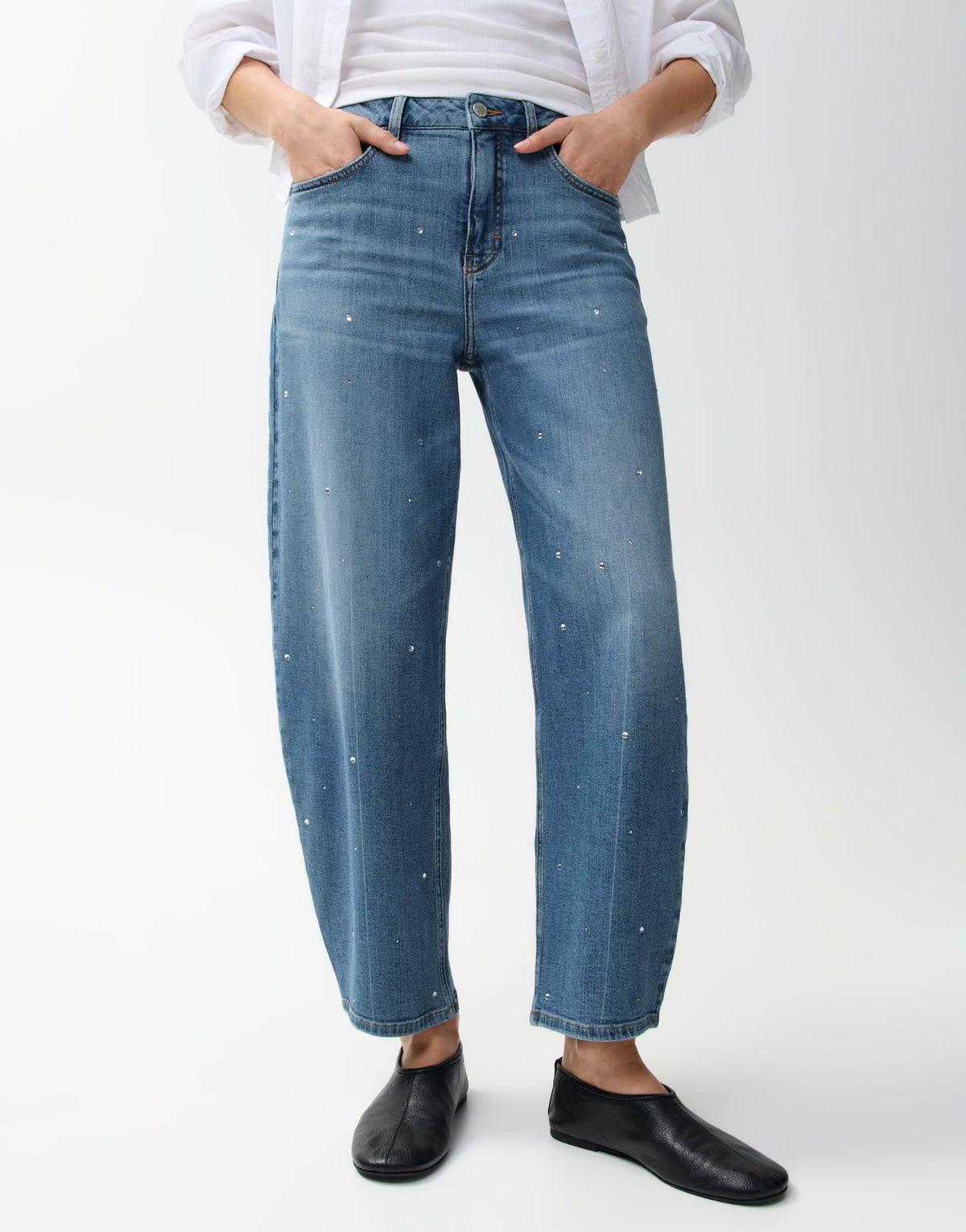 Opus Pants Damen Jeans  Mid Blue
