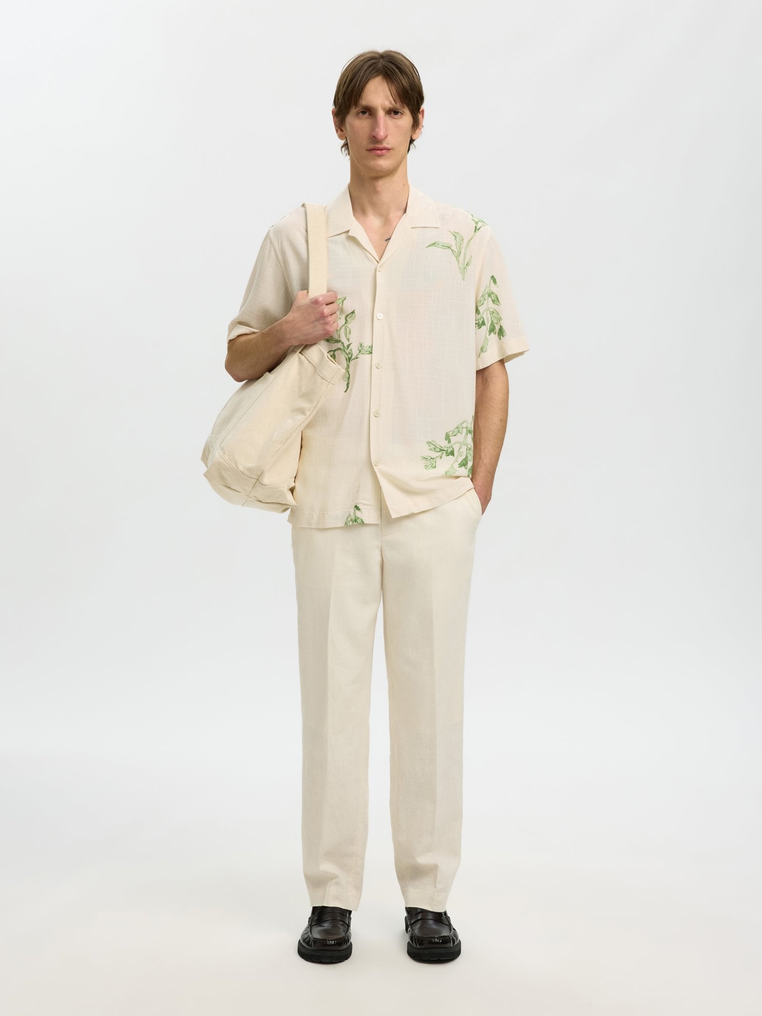 Selected homme Herren Hemden  Egret