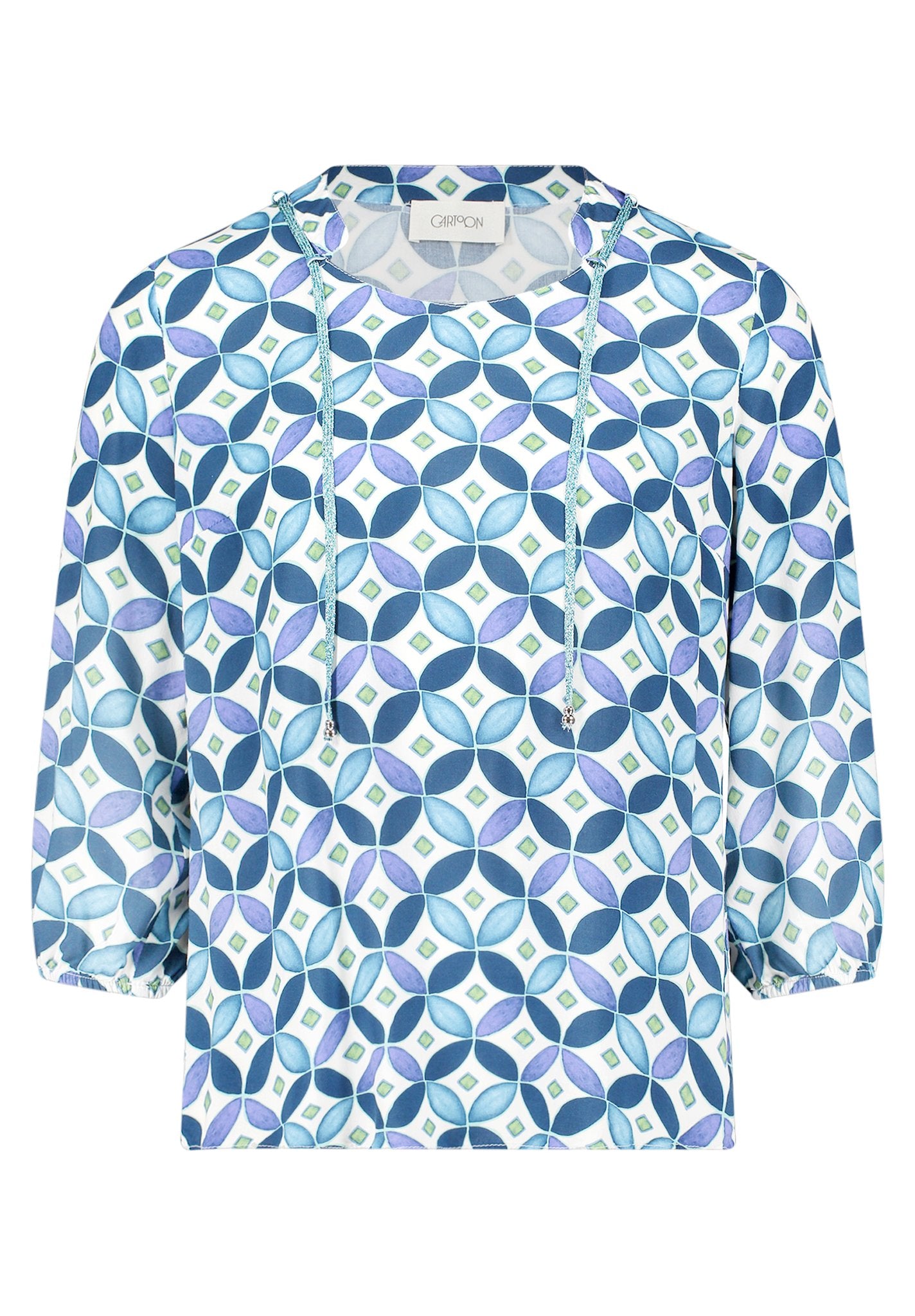Cartoon Damen Blusen Blue/Green