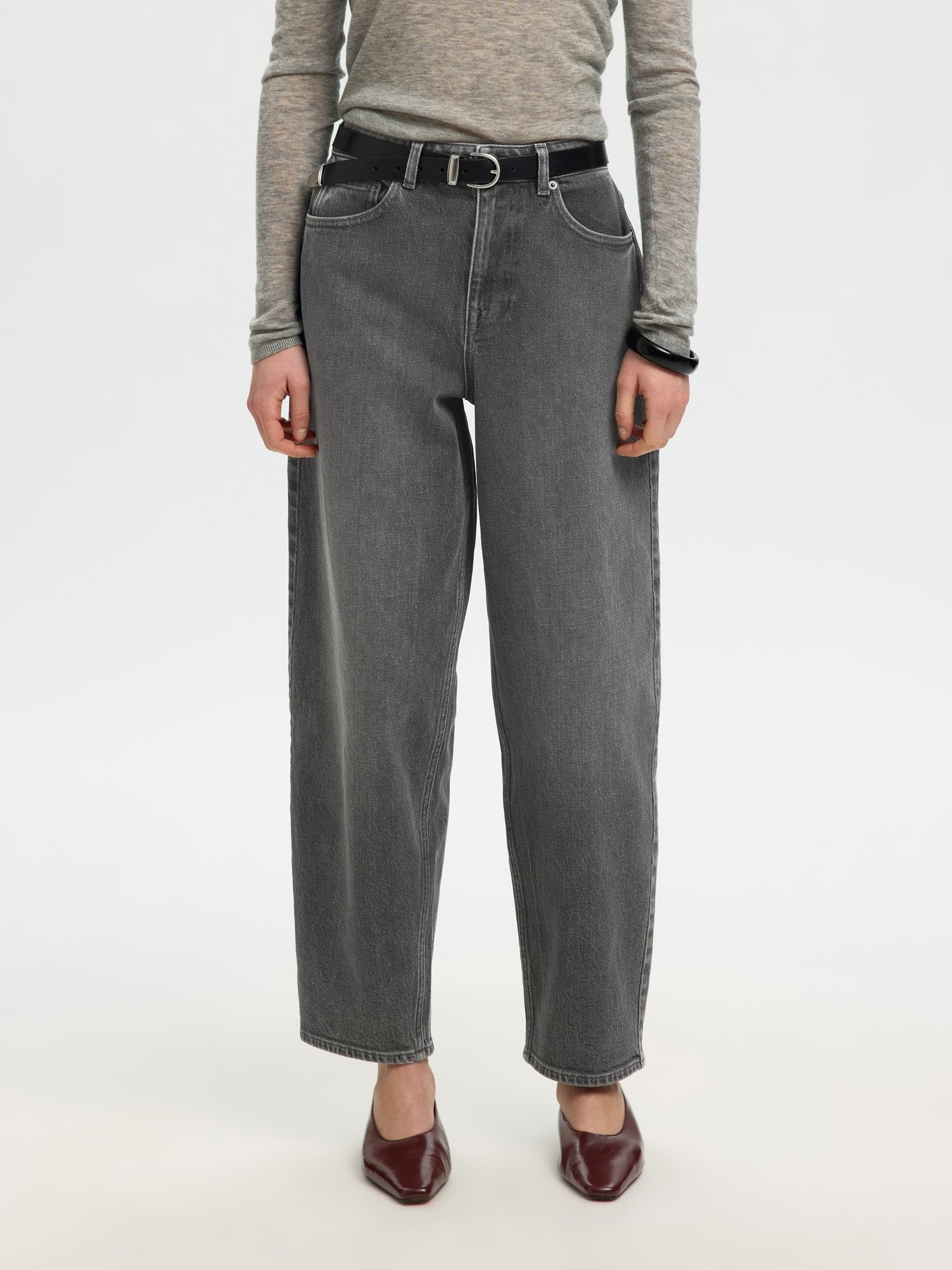 Selected Femme Damen Jeans Medium Grey Den