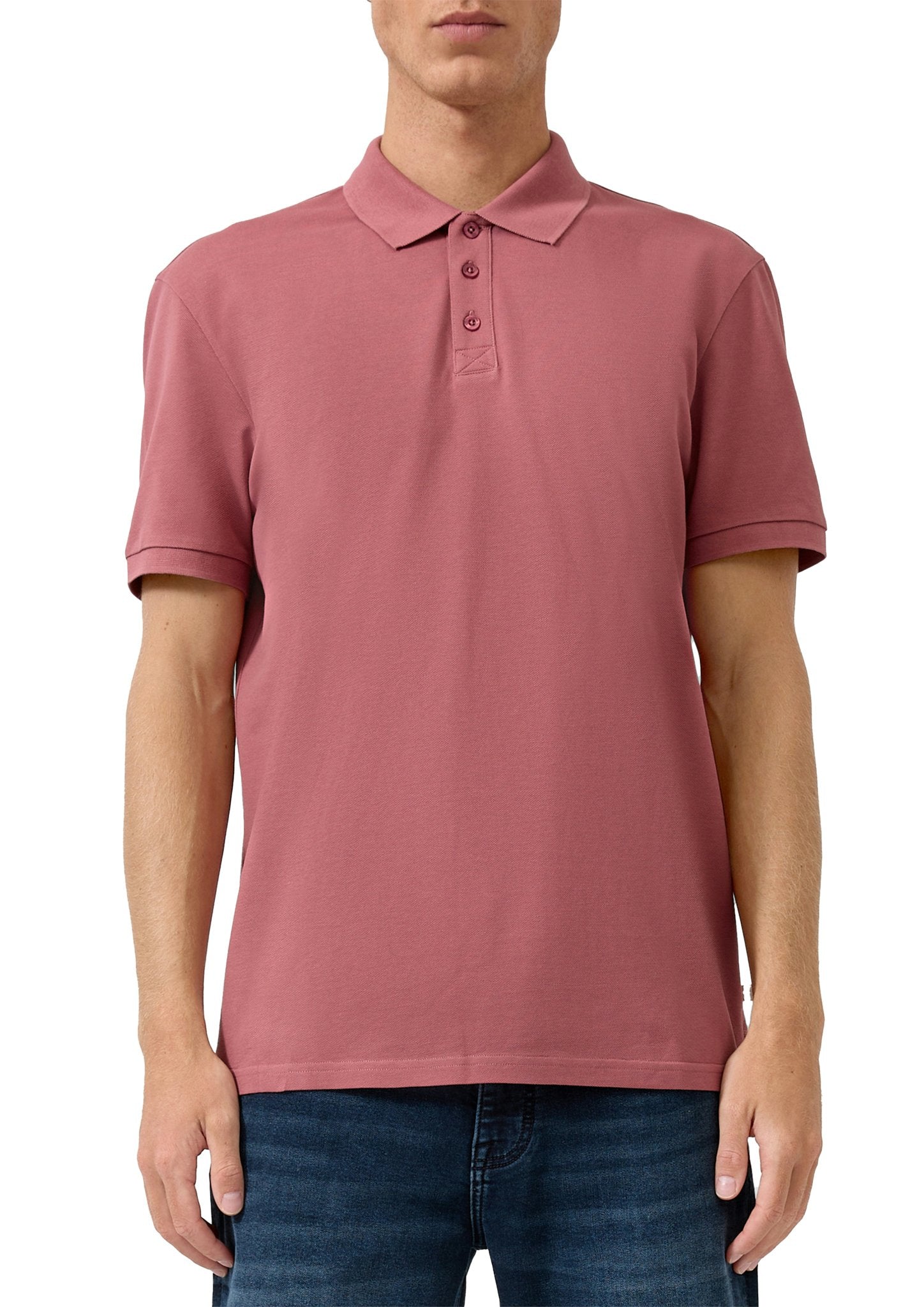 QS by S.Oliver Herren Polo-Shirts Lilac/Pink