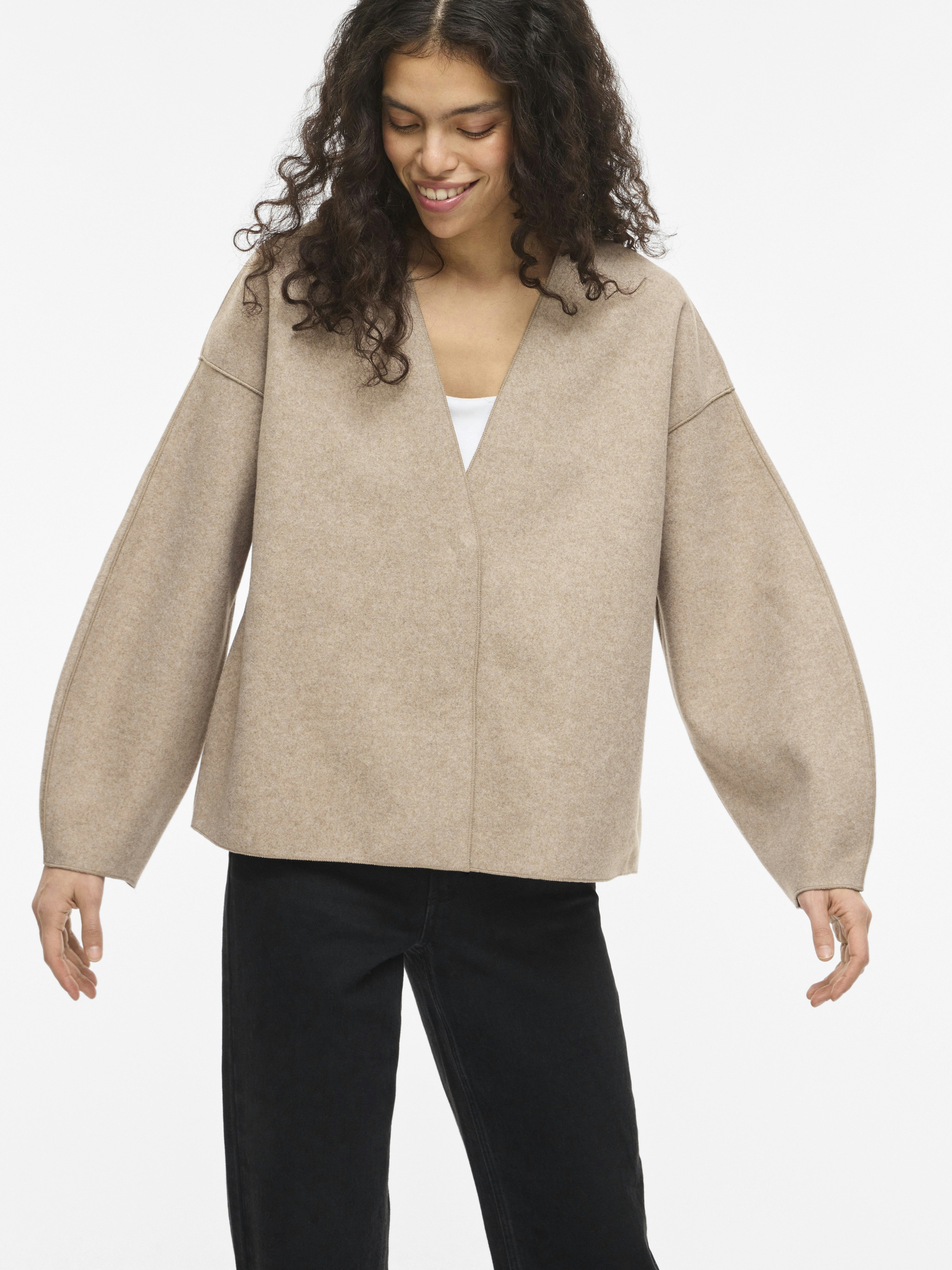 Vila Damen Jacken Natural Melange