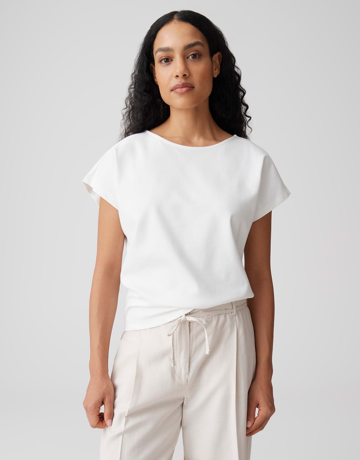 Opus Damen T-Shirts Milk