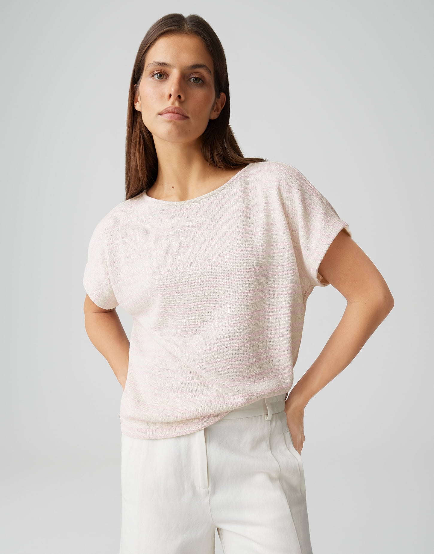 Opus Damen T-Shirts Rose Tint