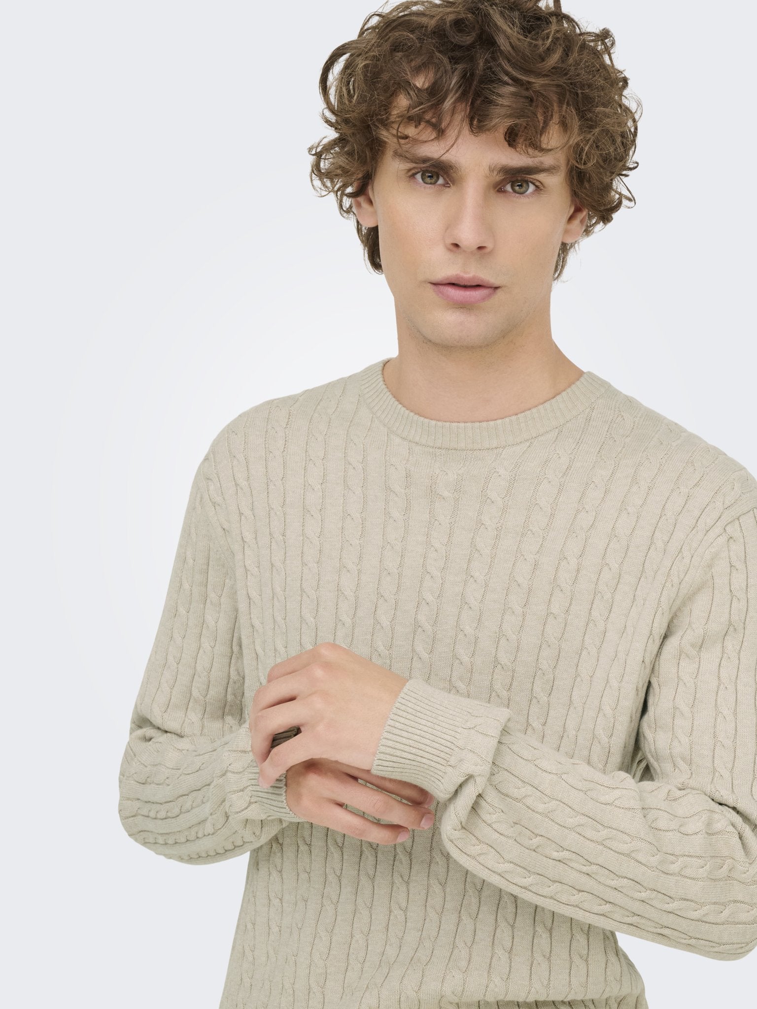 Only & Sons Herren Pullover Oatmeal/Melange