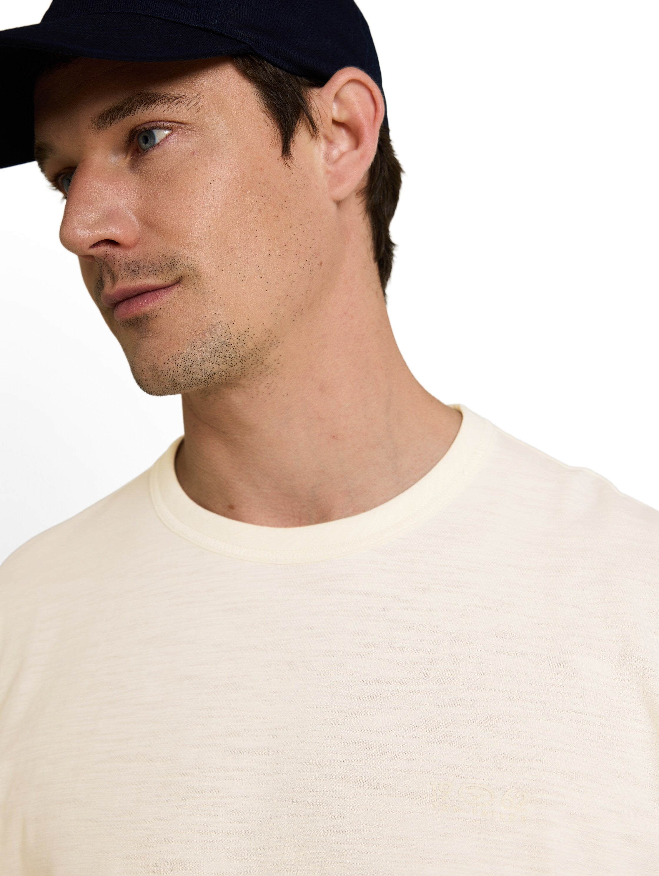Tom Tailor Herren T-Shirts kurz Gardenia White