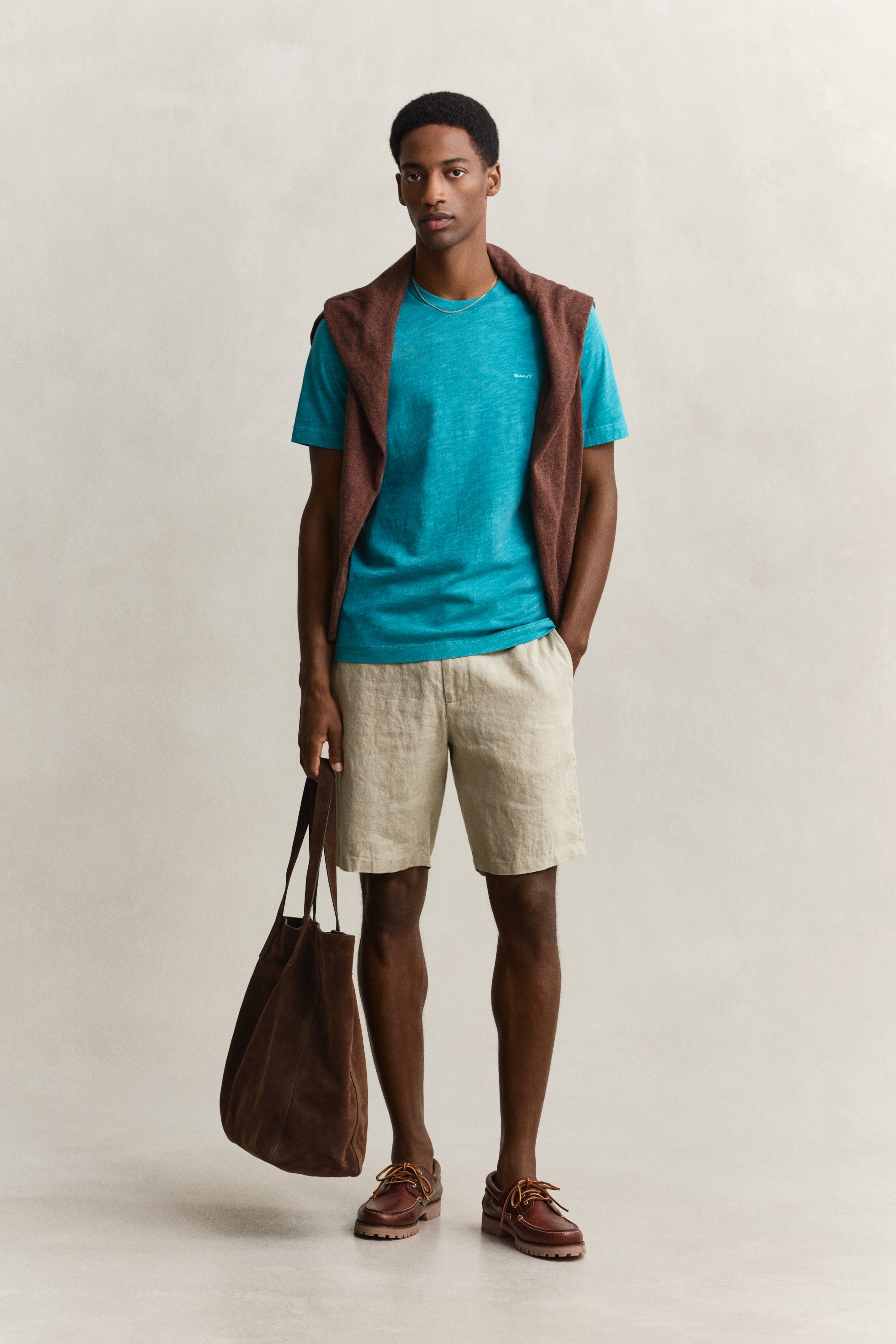 Gant Herren T-Shirts kurz Aqua Blue