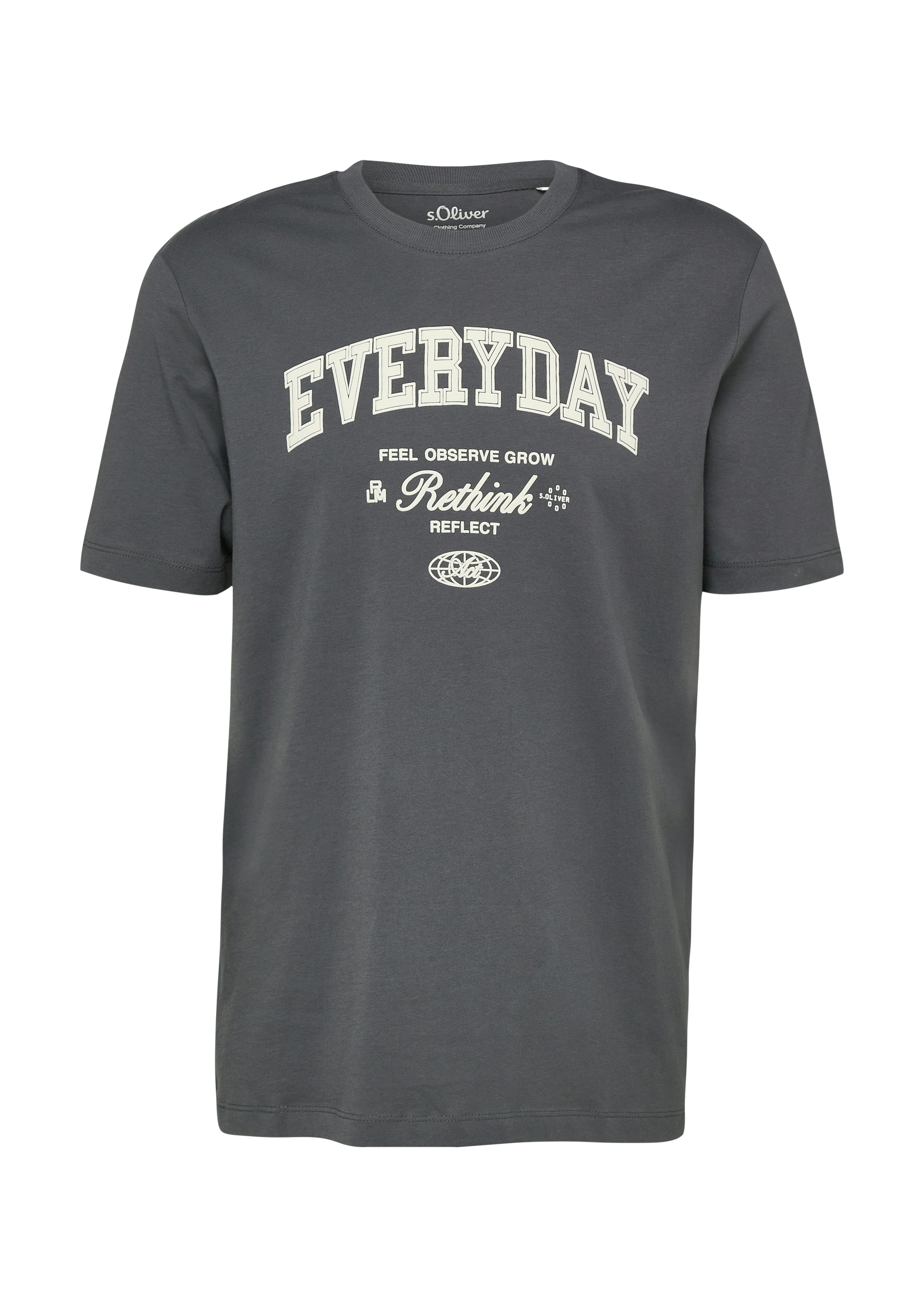 S. Oliver red Herren T-Shirts kurz Grey/Black