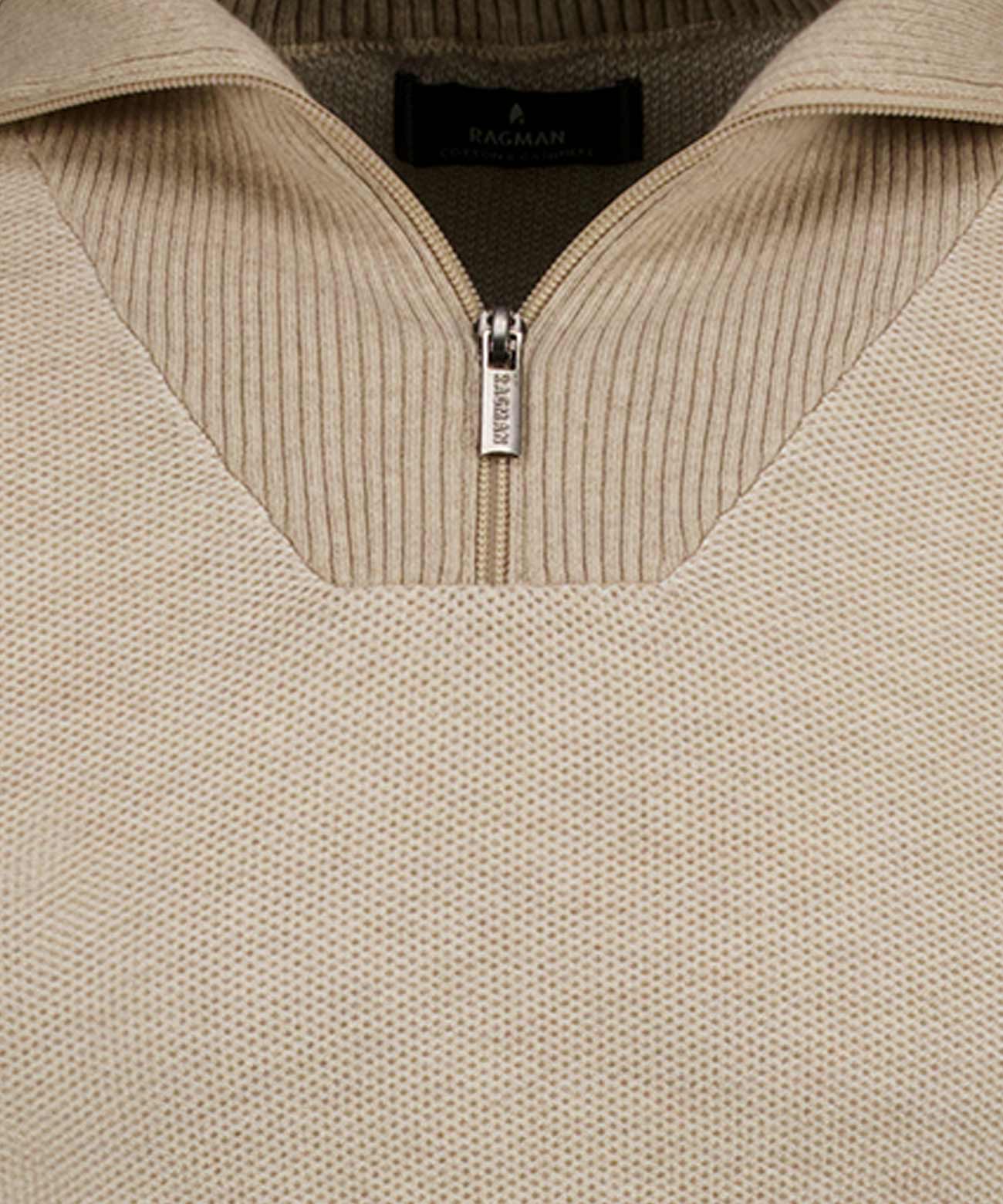 Ragman Herren Pullover  Beige Mel