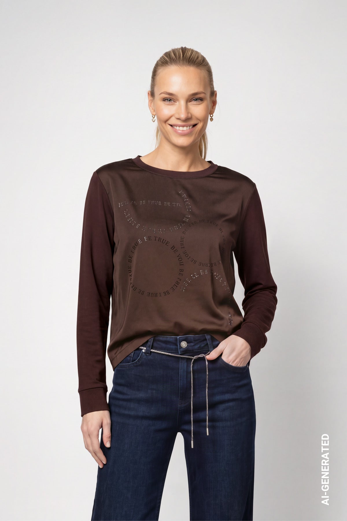 Monari Damen T-Shirts  Black Coffe