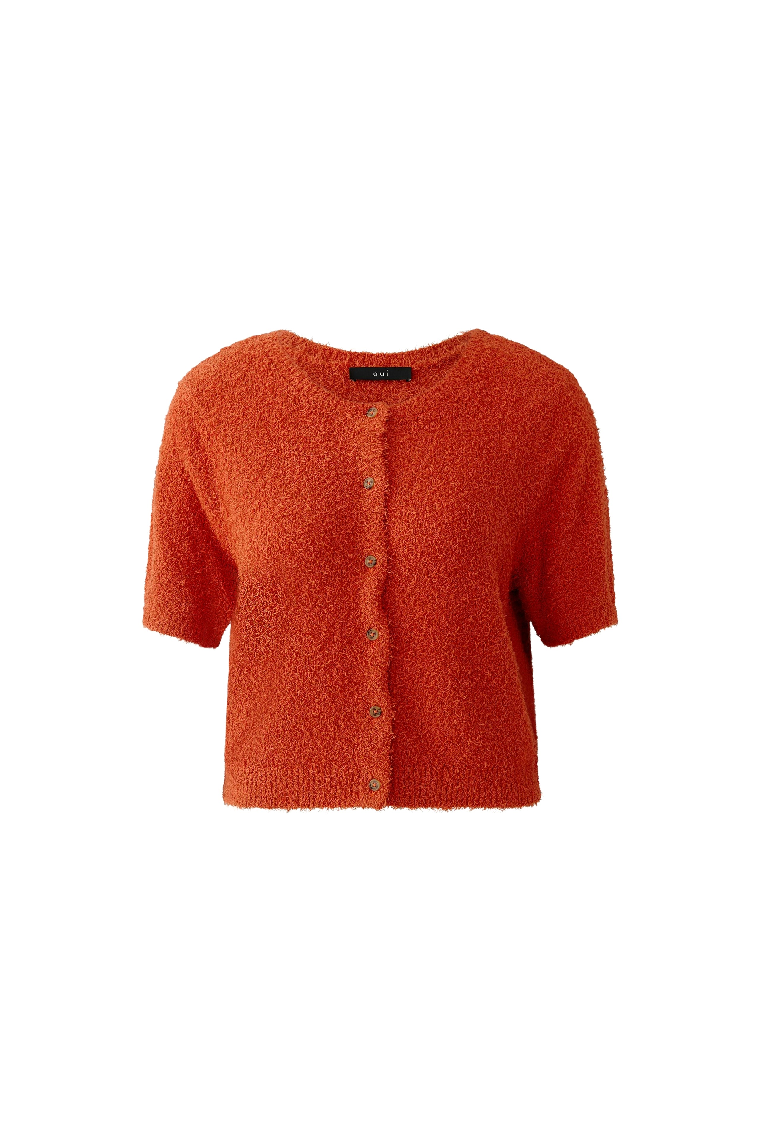 Oui Damen Strickjacken Burnt Tang