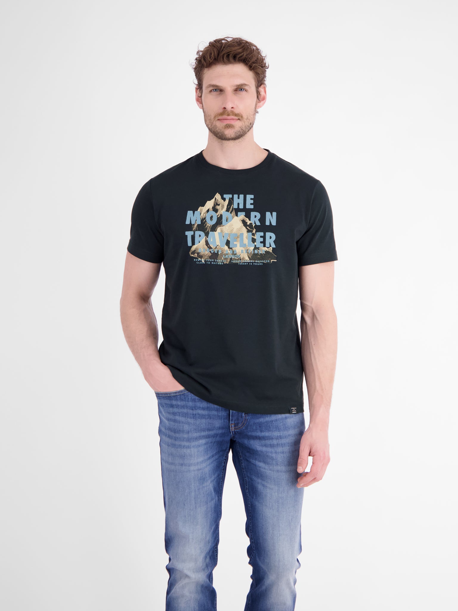 Lerros Herren T-Shirts kurz Classic Navy