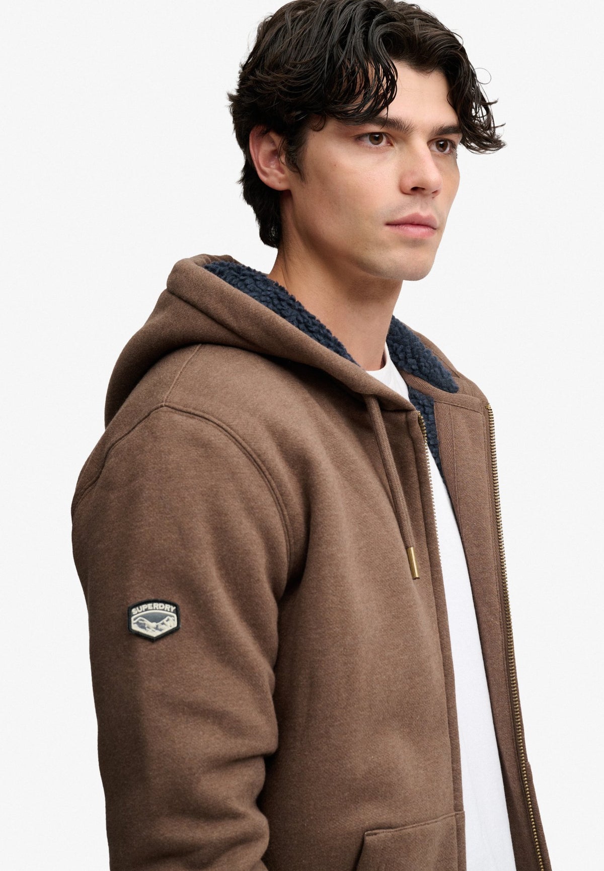 Superdry Men Herren Sweatjacken Mp Mocha Brown