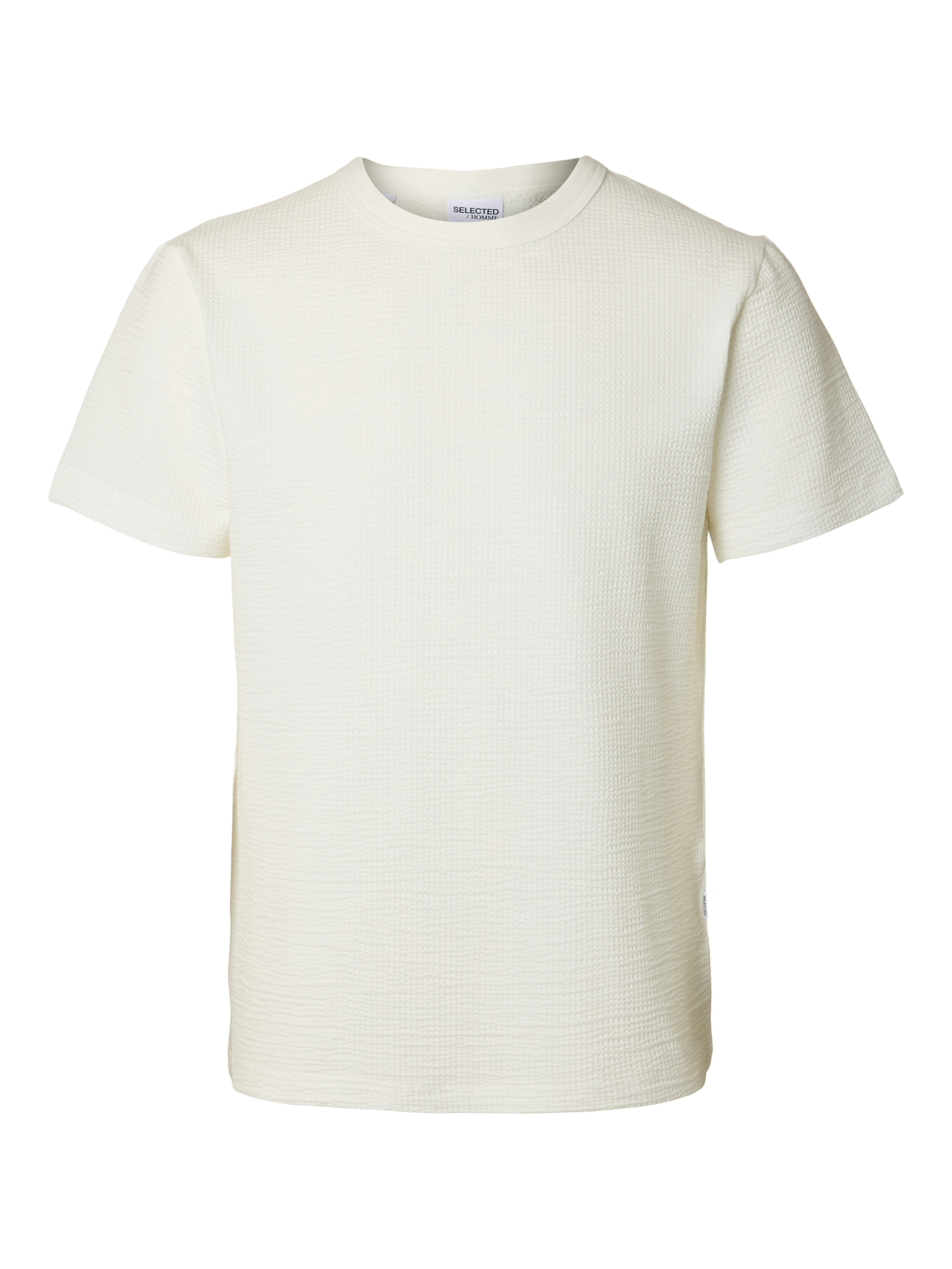 Selected homme Herren T-Shirts kurz  Egret