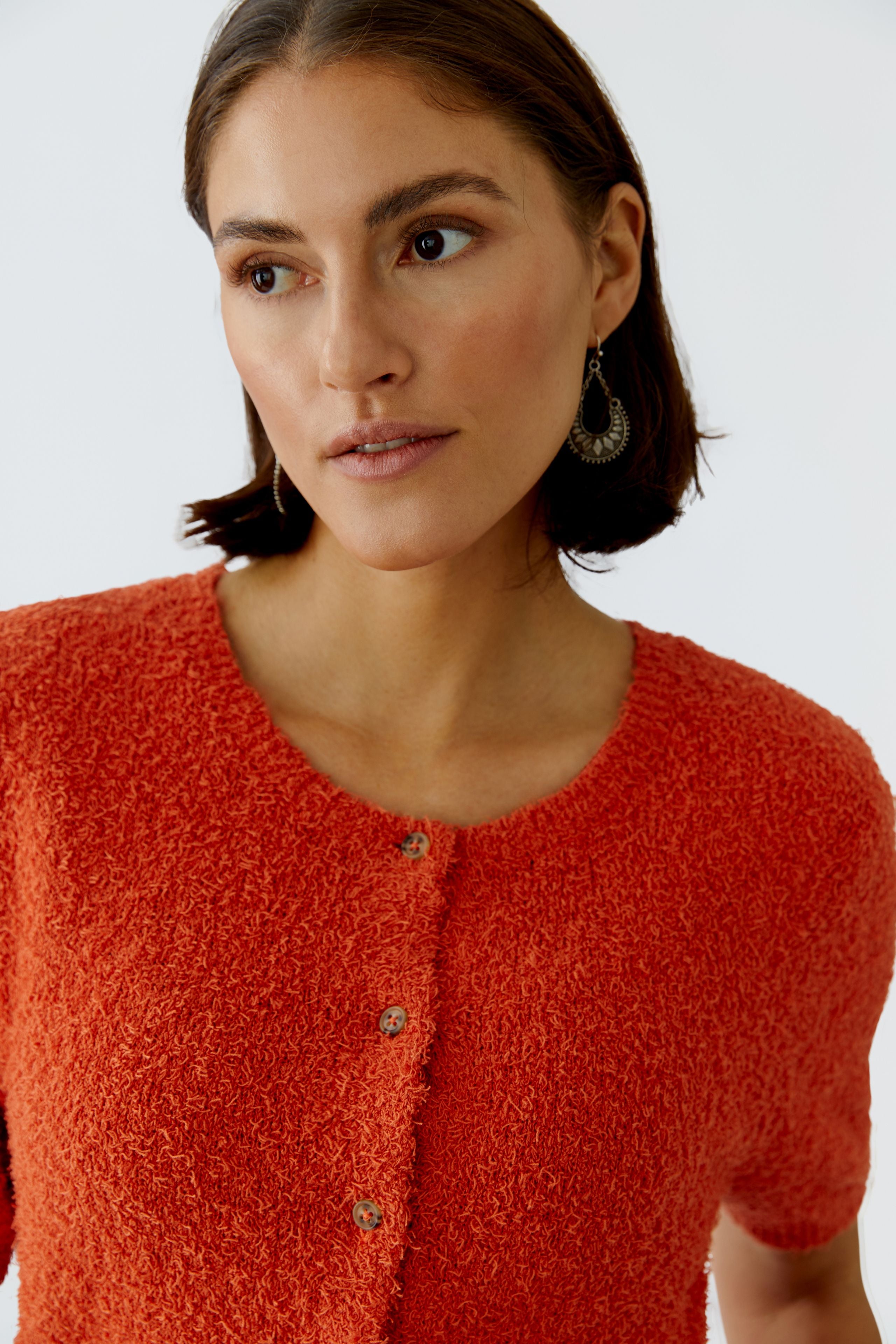 Oui Damen Strickjacken  Burnt Tang