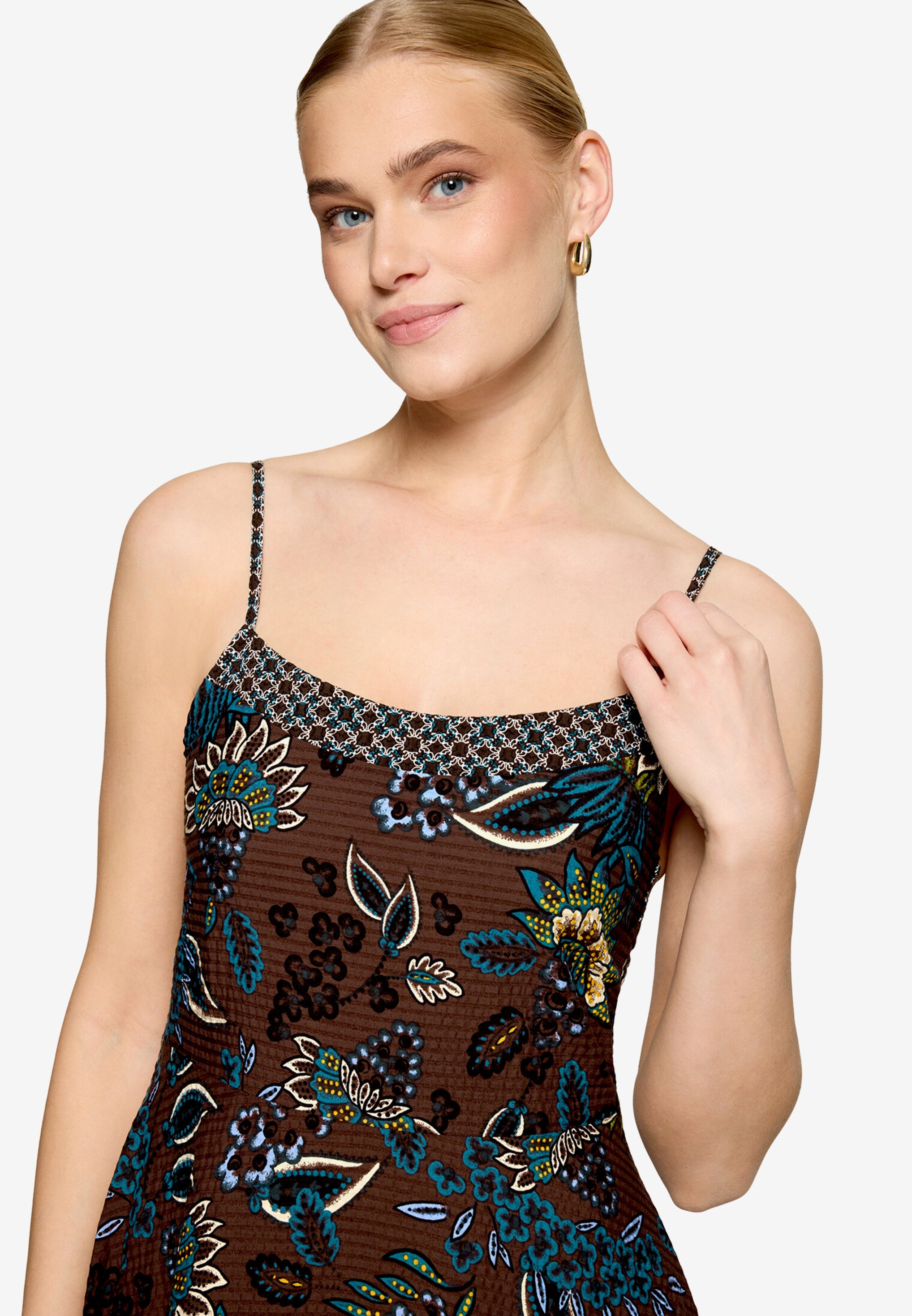 Zero Damen Kleider Brown/Petrol