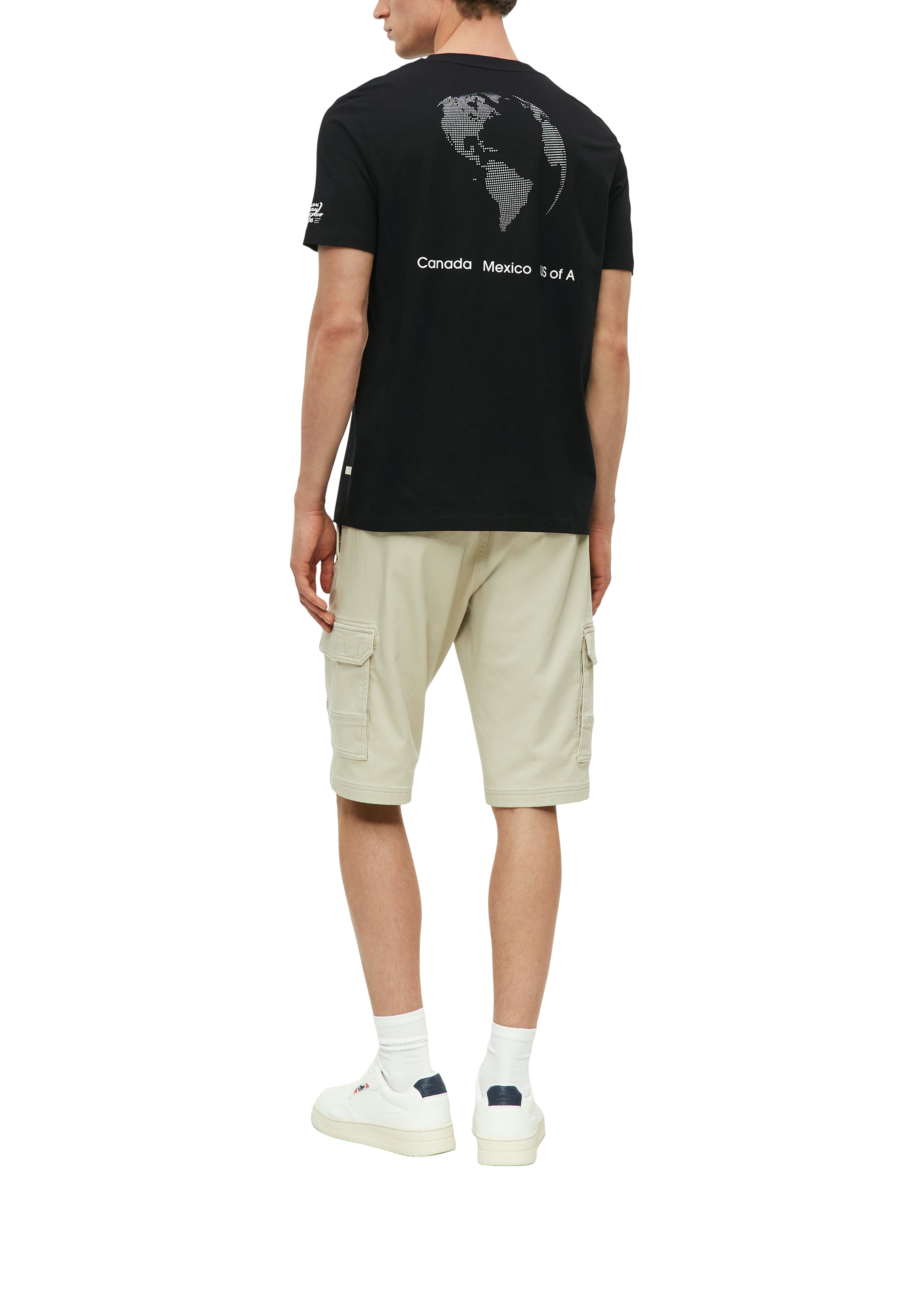 S. Oliver red Herren T-Shirts kurz Grey/Black