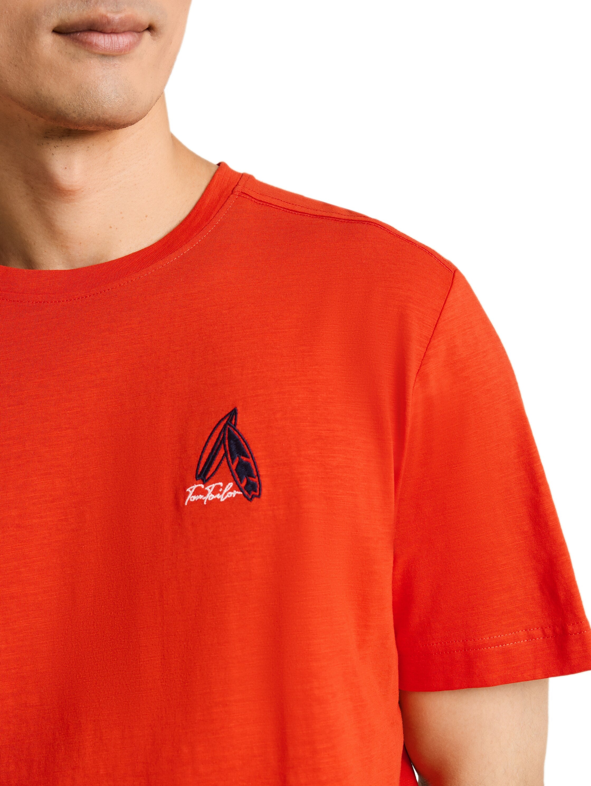 Tom Tailor Herren T-Shirts kurz Orange Red