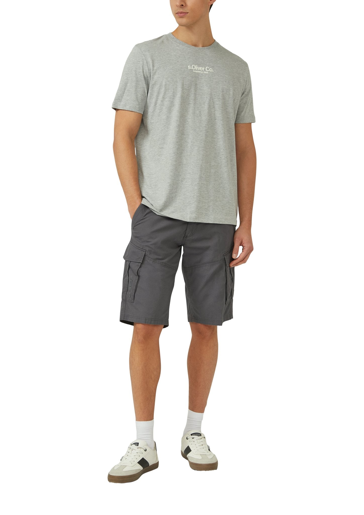 S. Oliver red Herren Shorts Grey/Black
