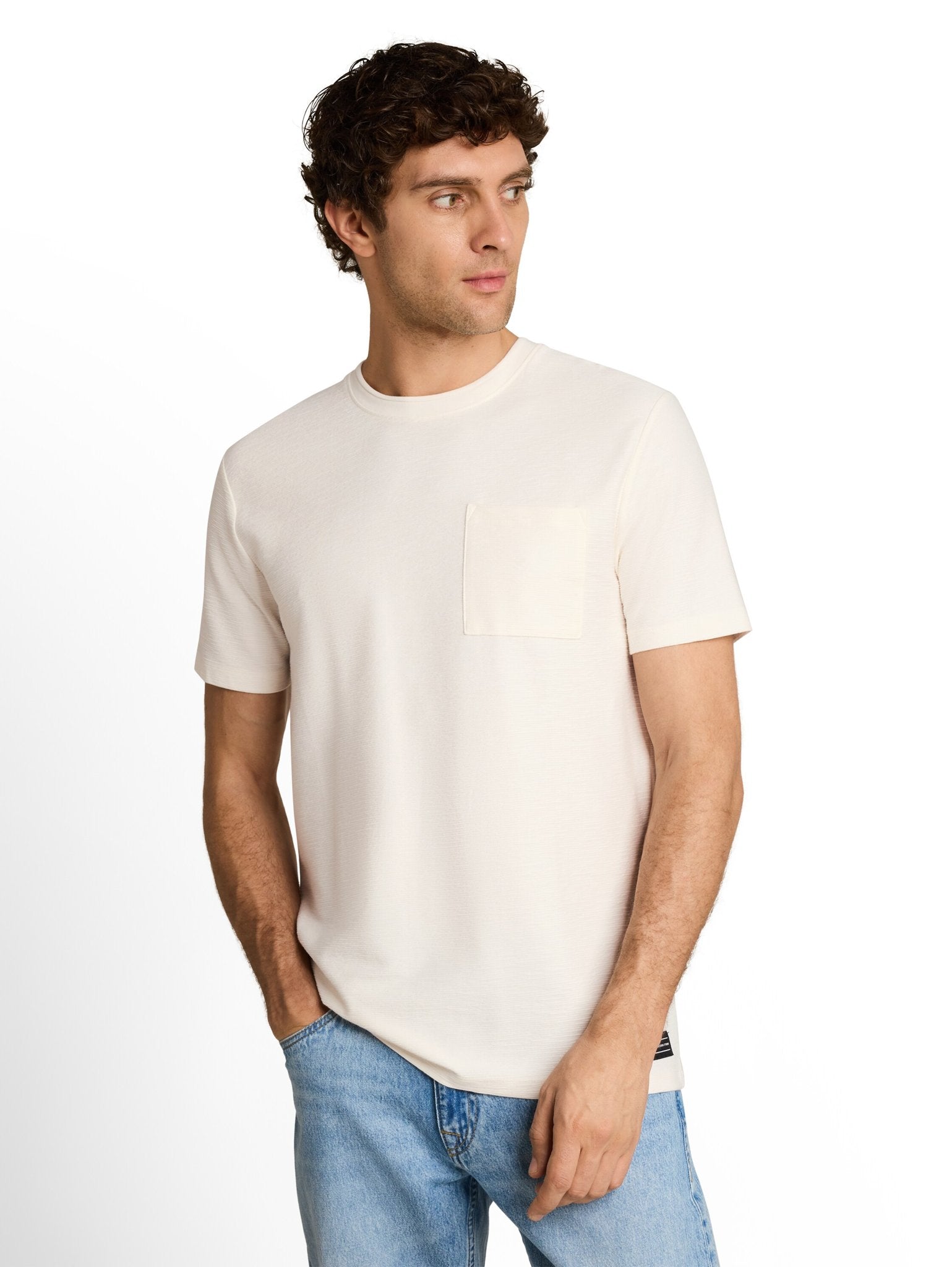 Tom Tailor denim Herren T-Shirts kurz Gardenia White