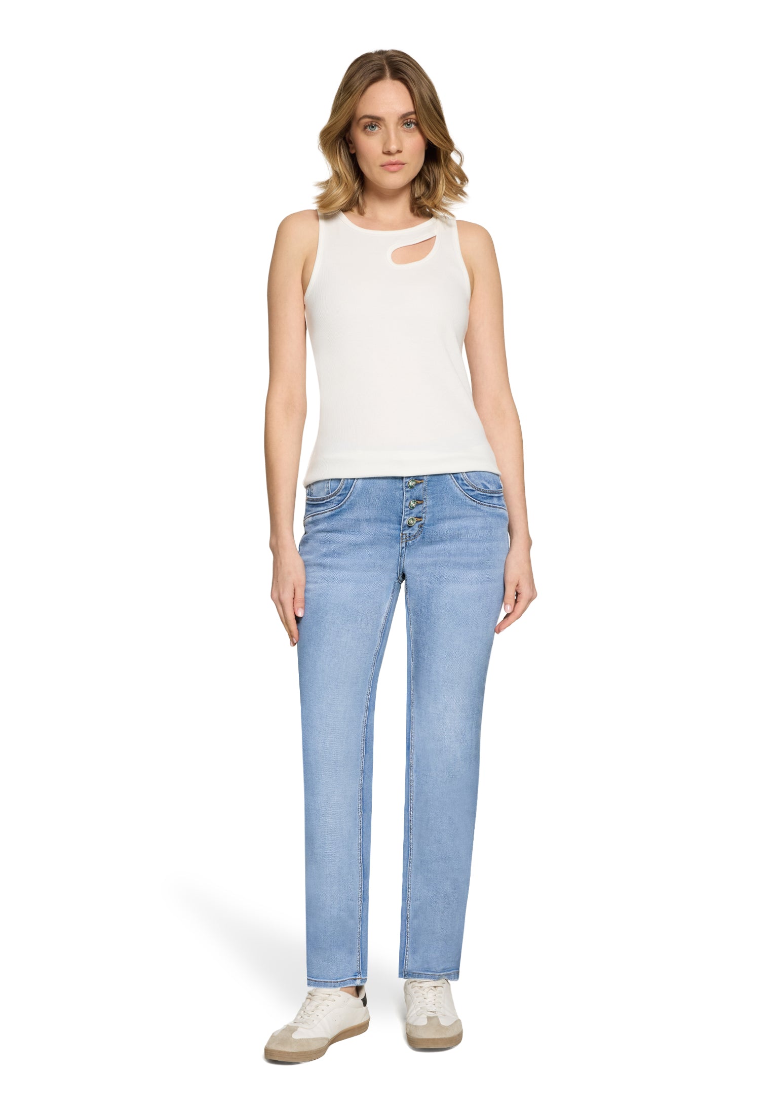Cartoon Damen Jeans Middle Blue Den
