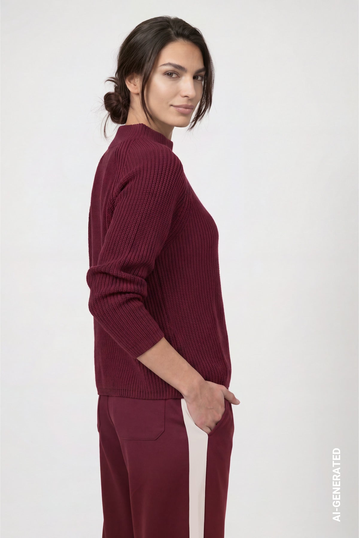 Monari Damen Pullover Dark Bordea