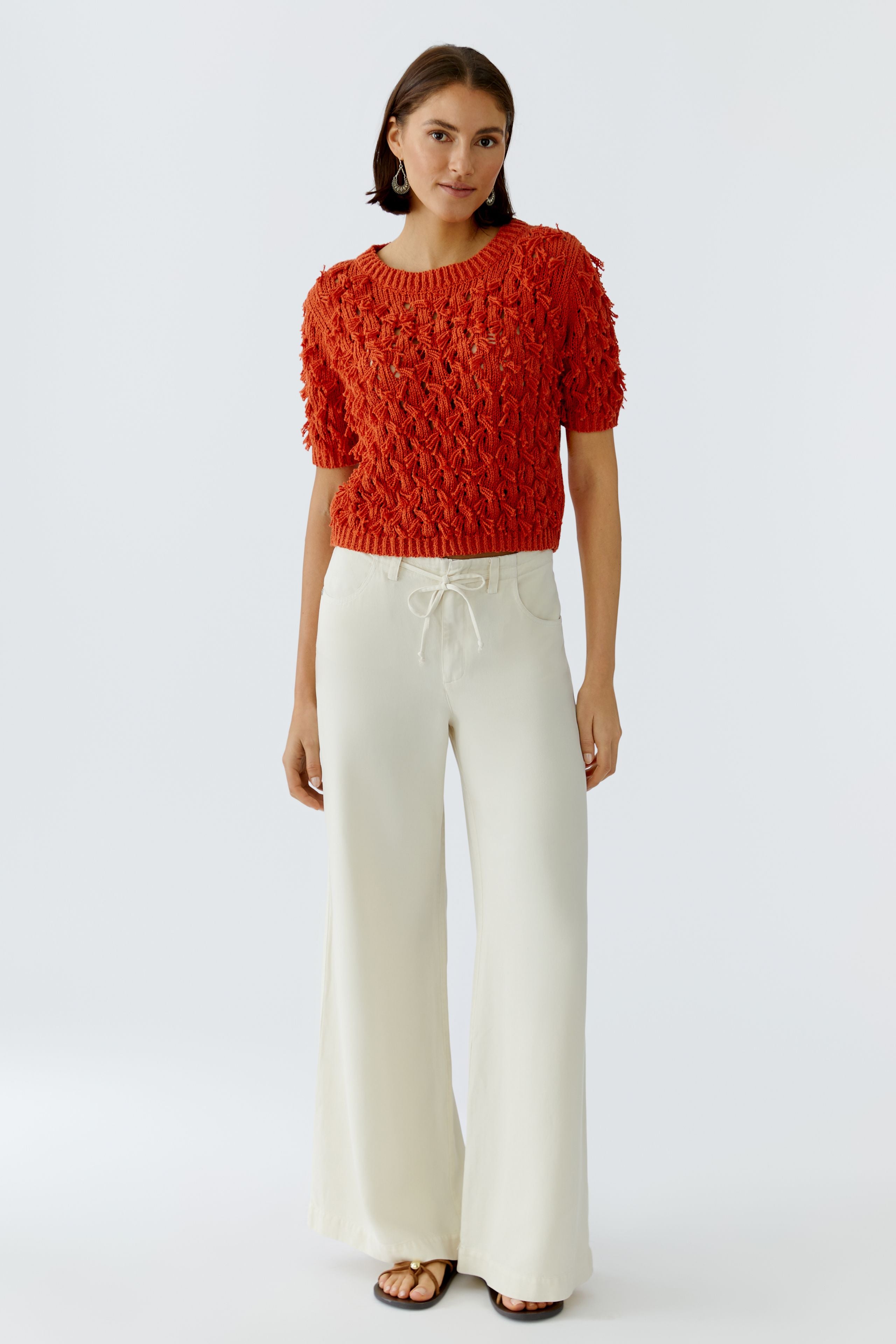 Oui Damen Pullover  Burnt Tang