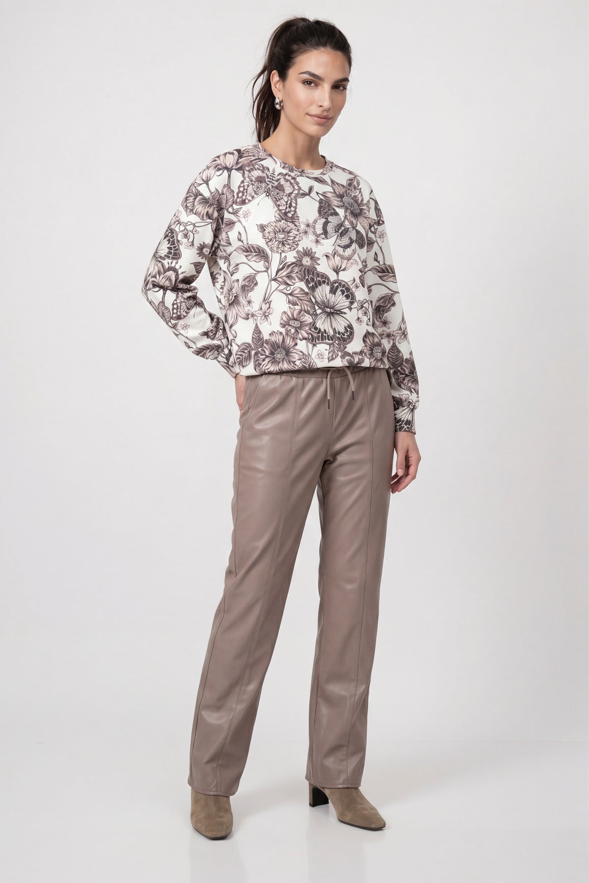 Monari Damen T-Shirts  Taupe Gemus