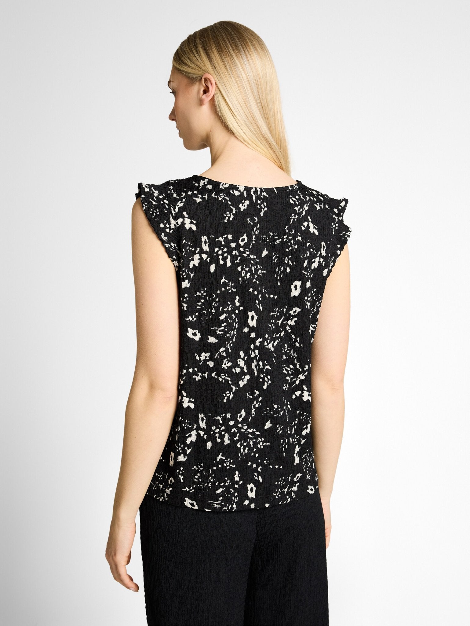 Tom Tailor denim Damen T-Shirts Black White Flo