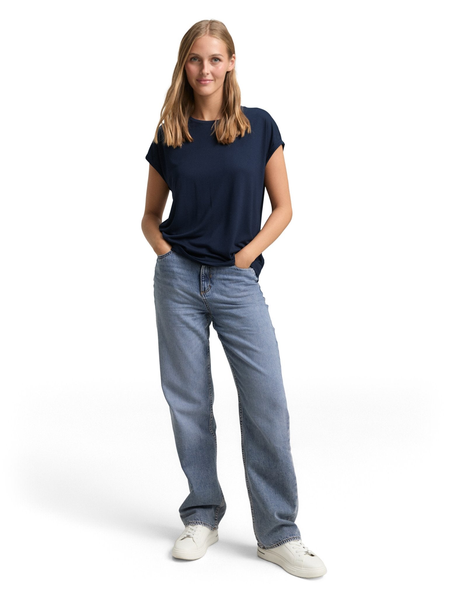 Tom Tailor denim Damen T-Shirts Sky Captain Blu