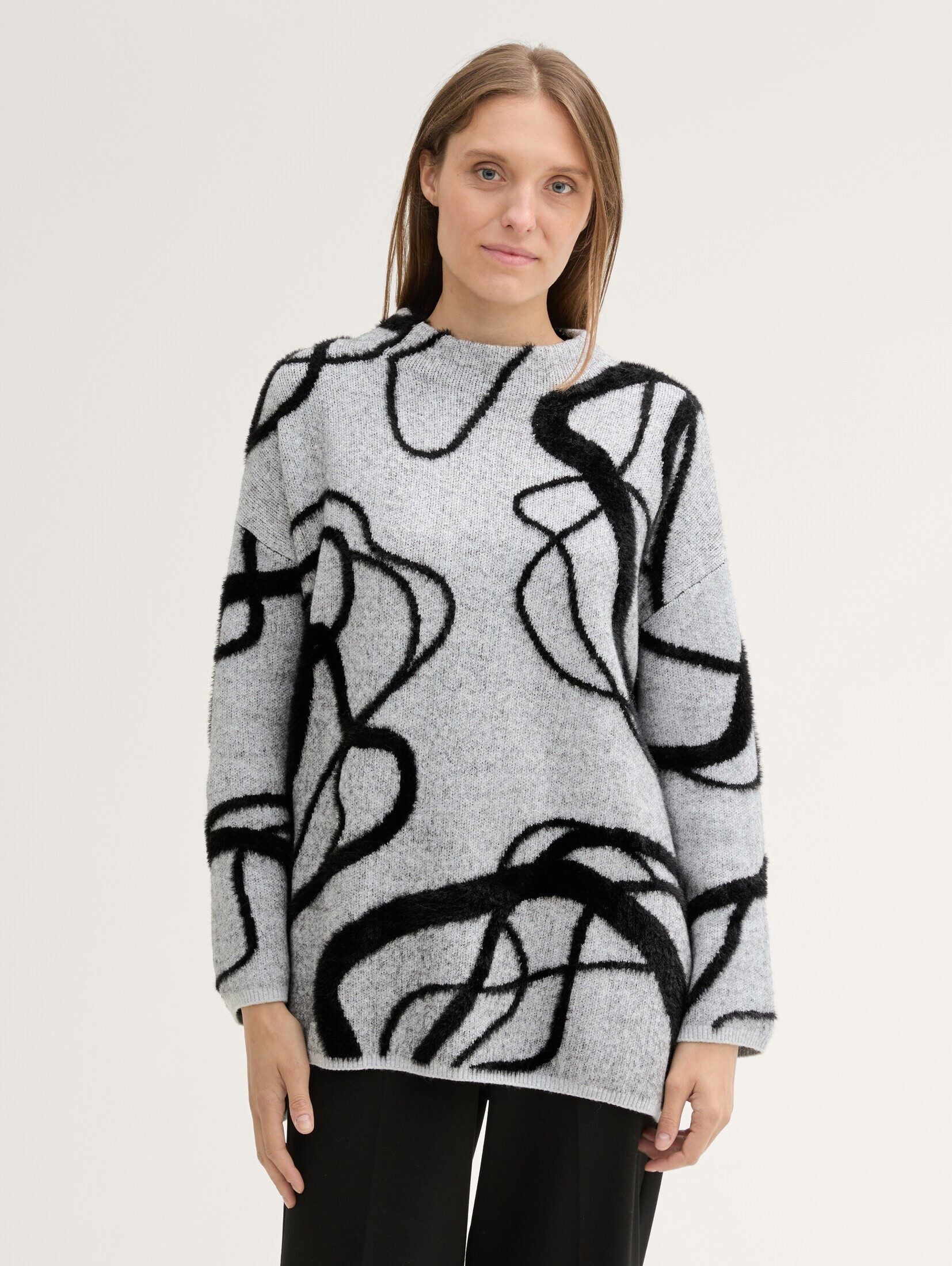 Tom Tailor Damen Sweatshirts Grey Geometric