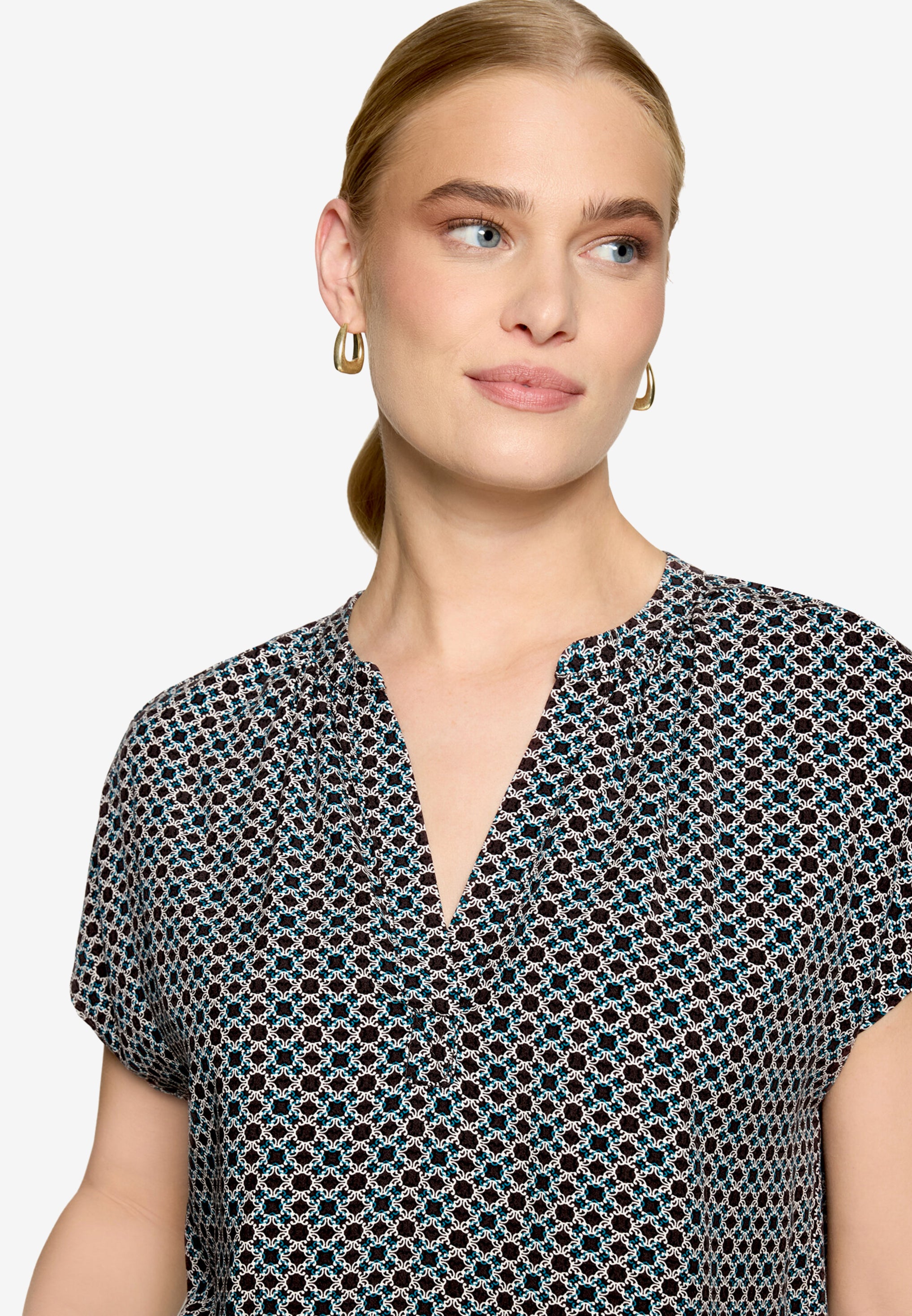 Zero Damen Blusen kurz Brown/Cream