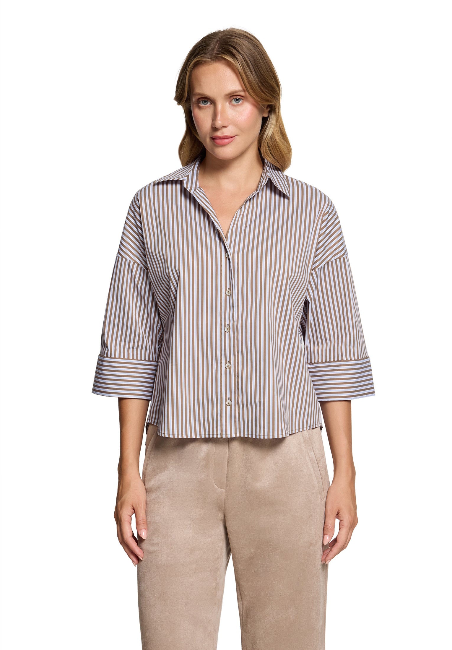 Betty & Co Damen Blusen Brown/Blue
