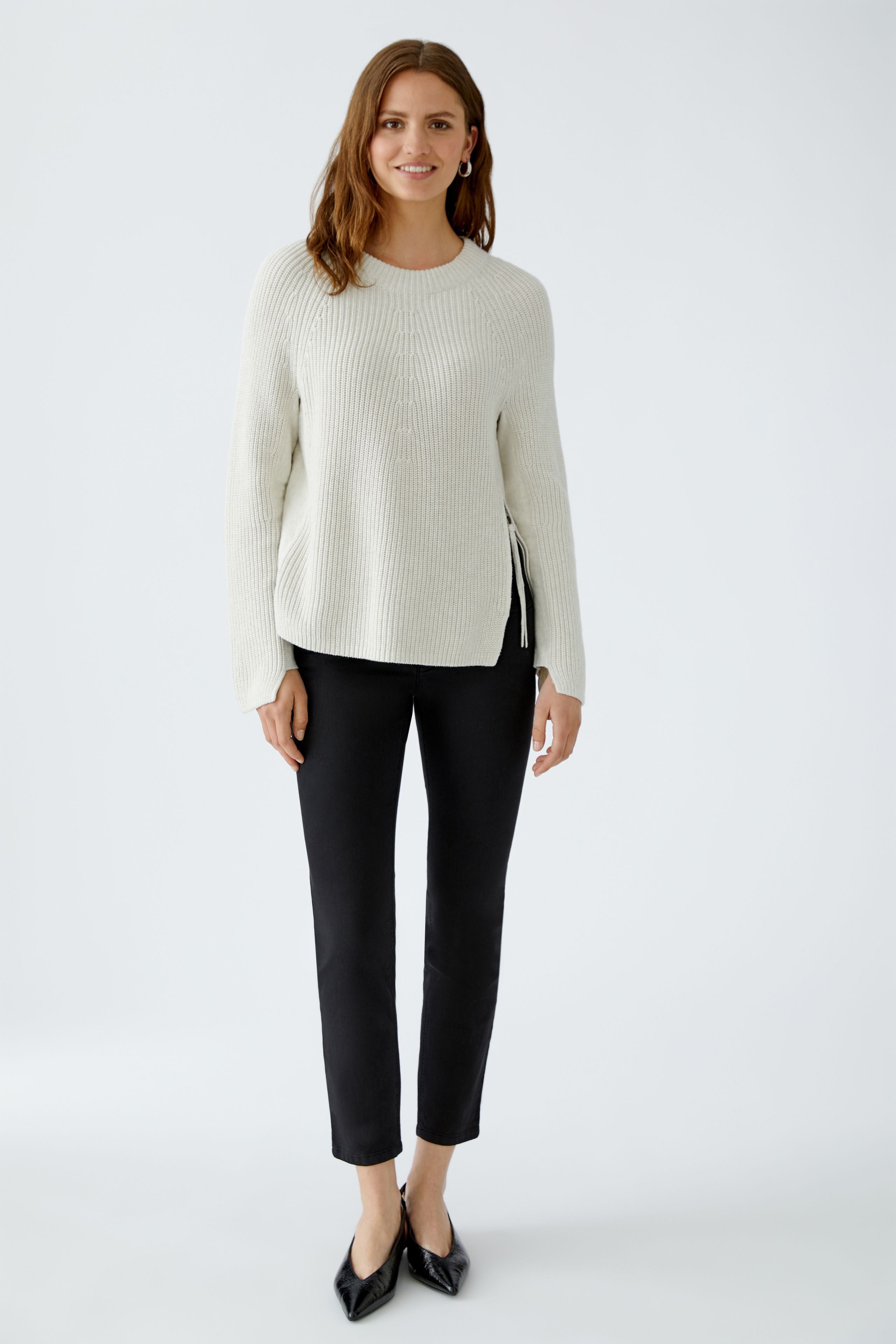 Oui Damen Pullover  Offwhite M