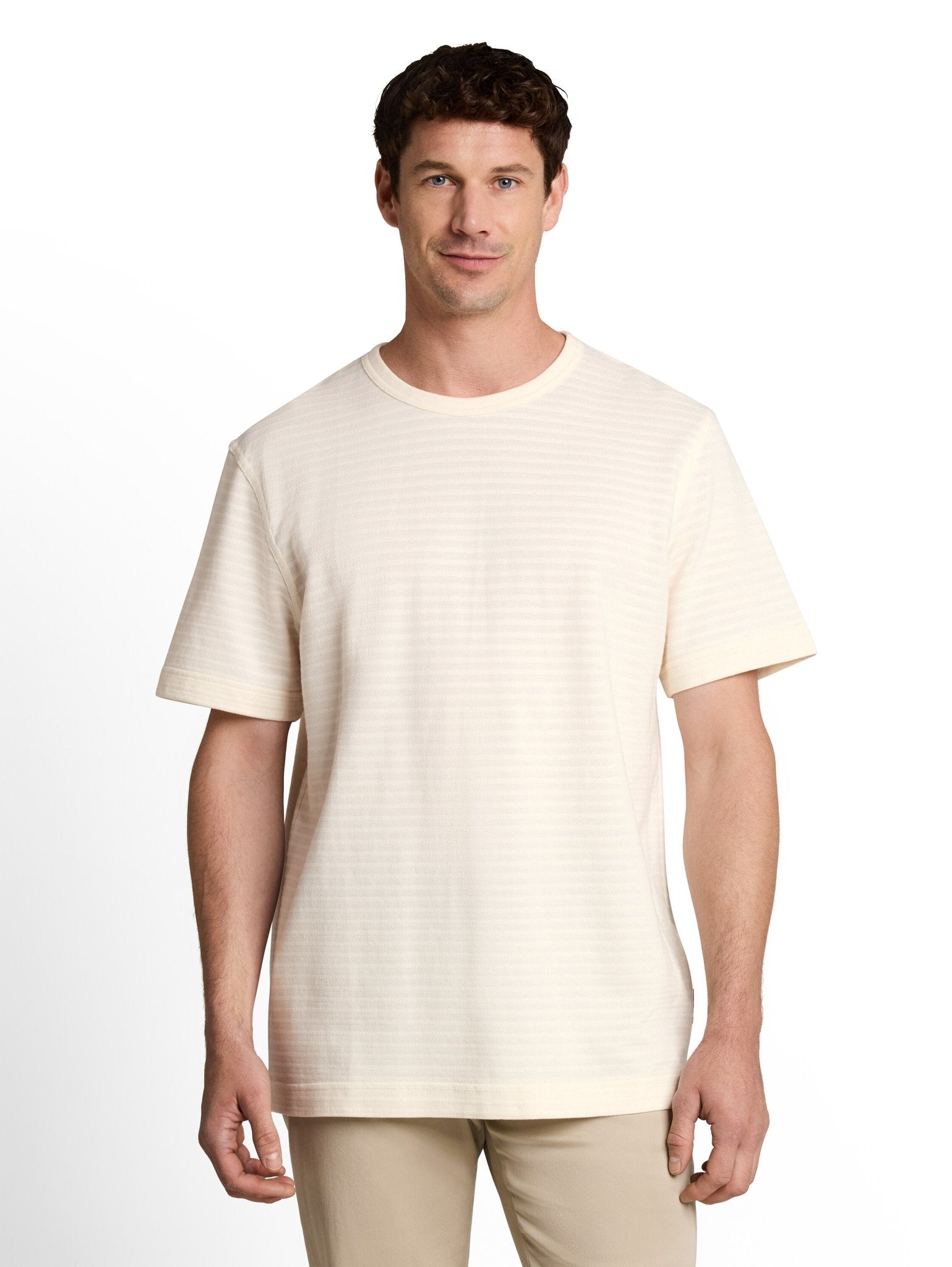 Tom Tailor Herren T-Shirts kurz Gardenia White