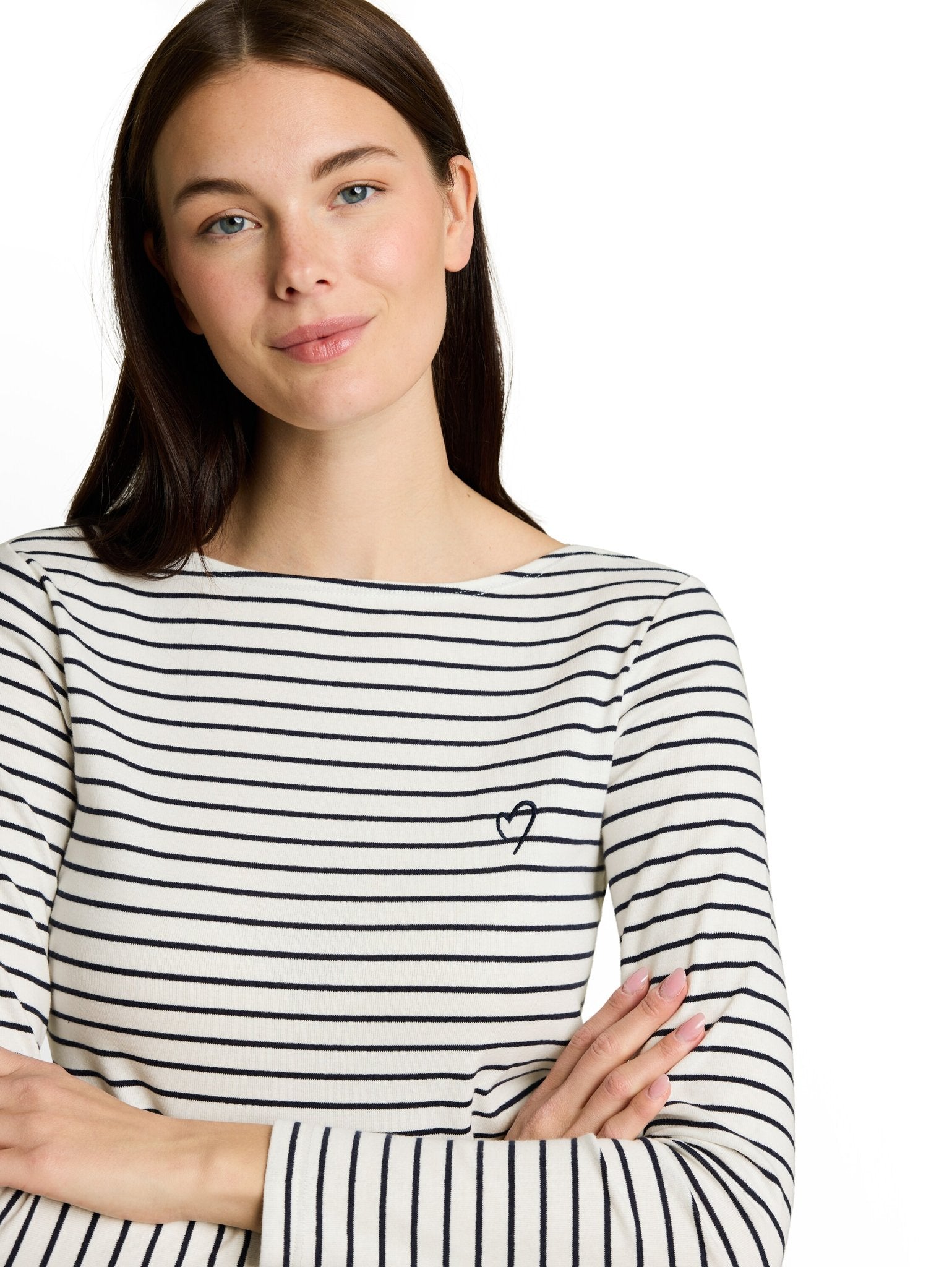 Tom Tailor Damen T-Shirts Navy Offwhite S
