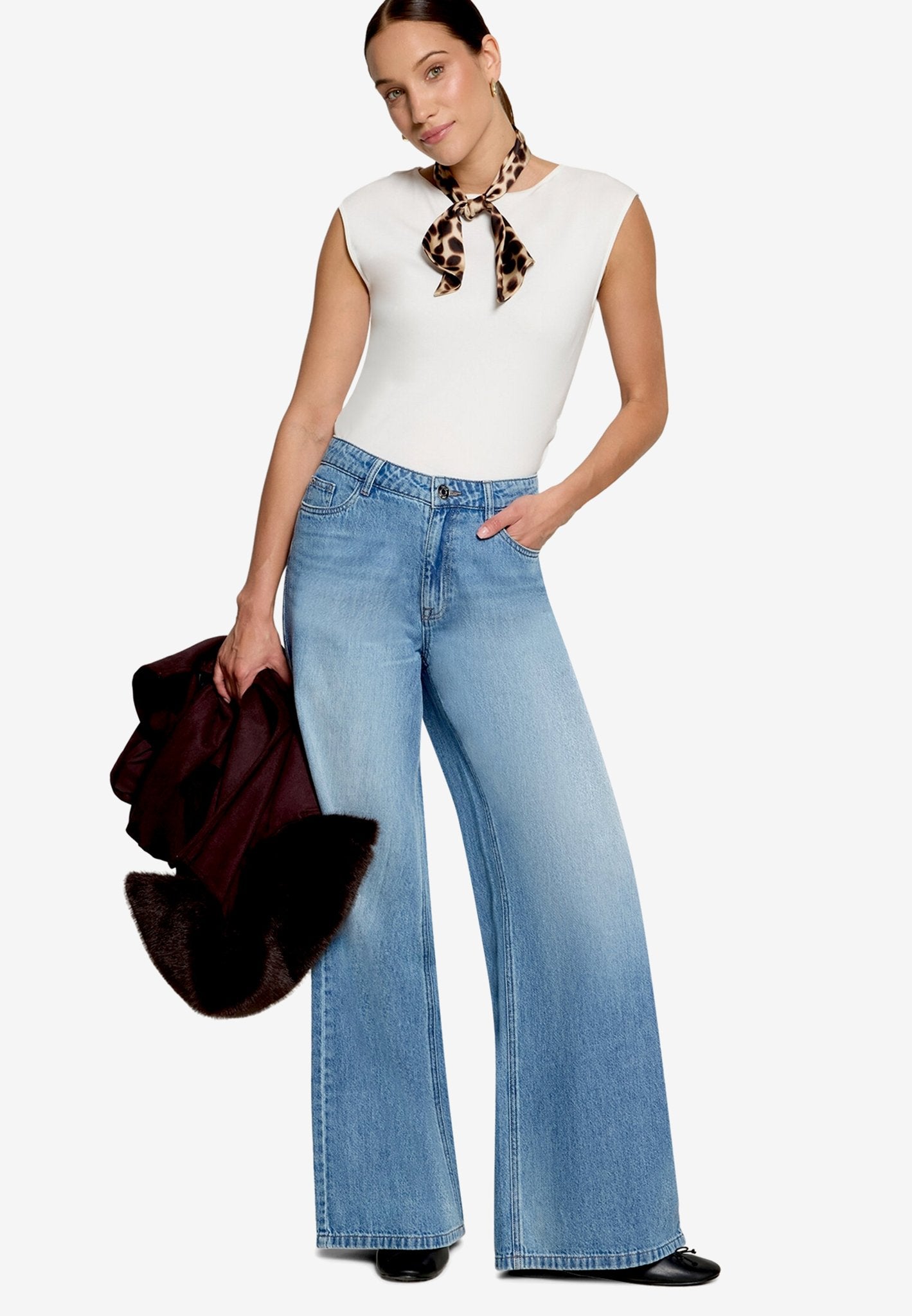 Zero Damen Jeans Middle Blue Den