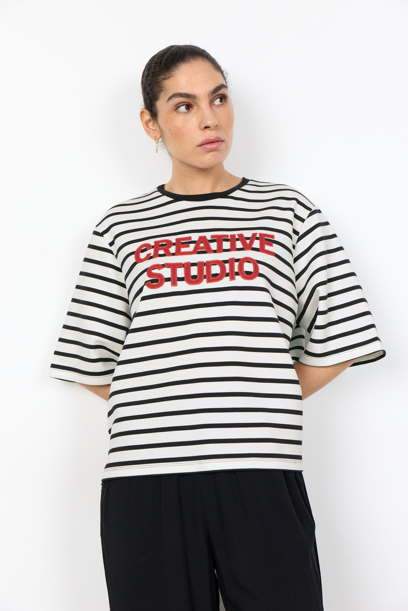 Soya Concept Damen T-Shirts Black Combi